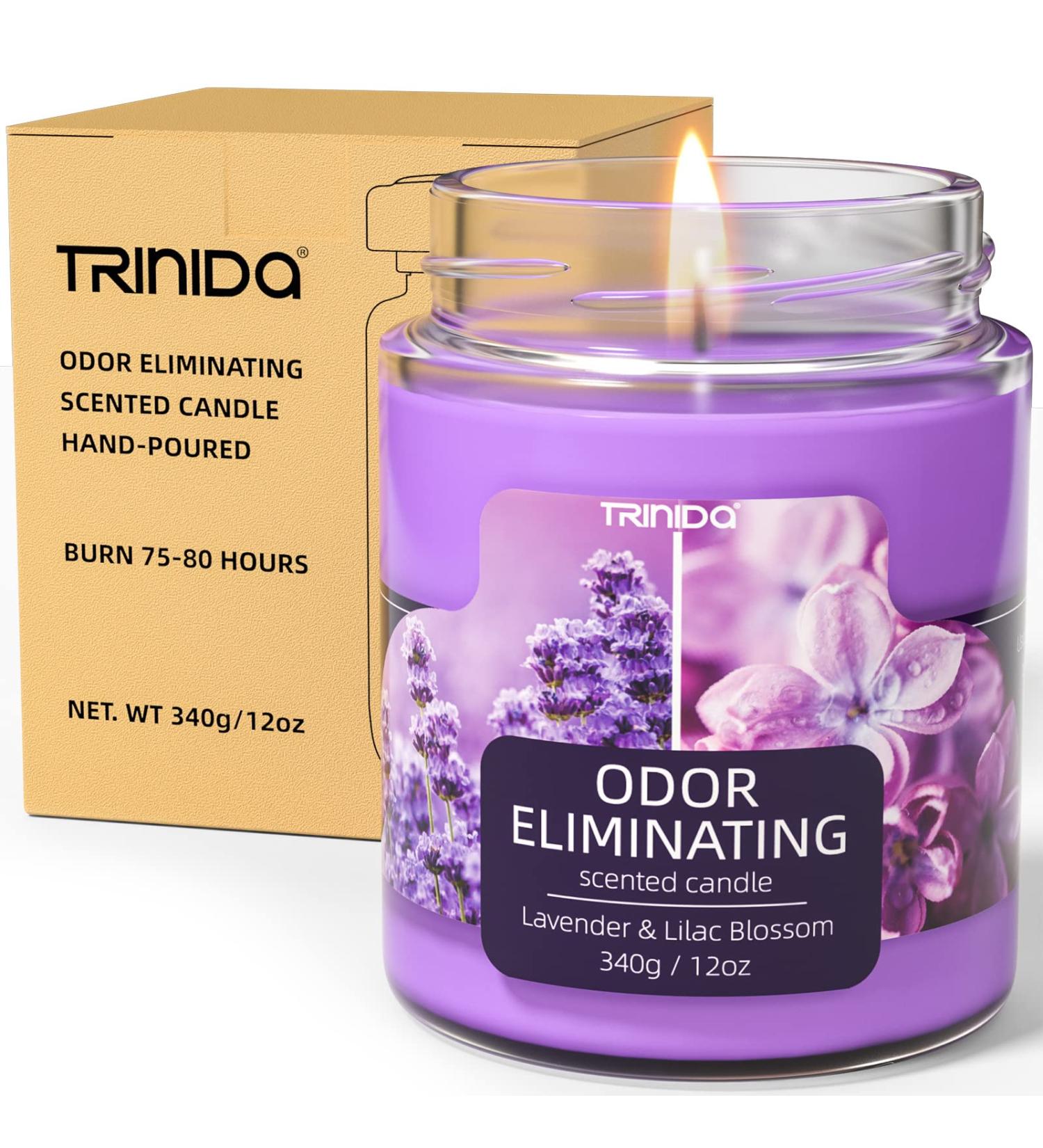Lavender & Lilac Blossom Odor Eliminating Candle - Premium Soy Candle Gift Set | Eliminates 99% of Pet, Smoke & Food Smells | Highly Fragranced Candle for Women - Buy Online on GoSupps.com