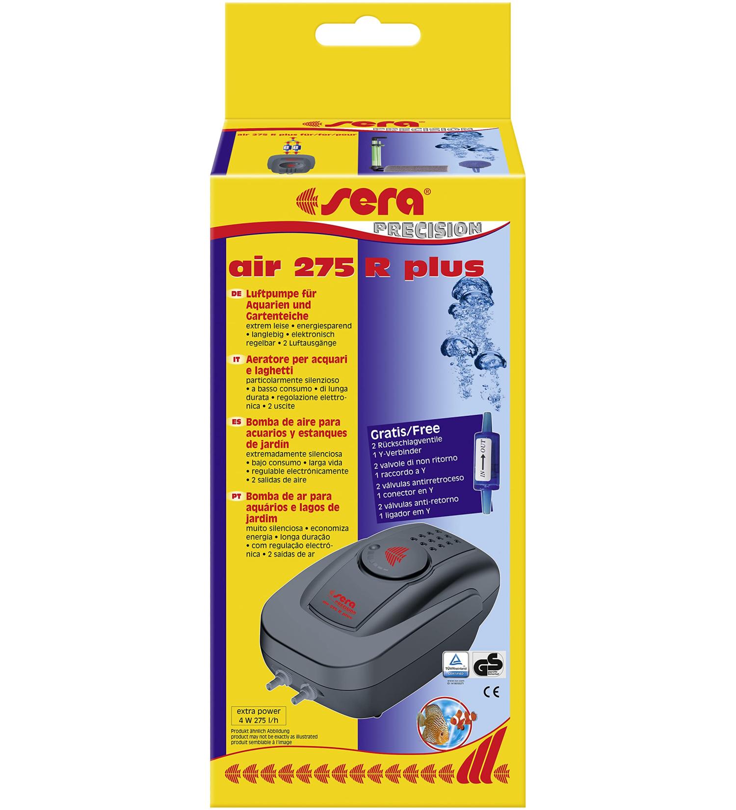 sera P18035 air 275 R Plus - Air pump for small and medium-sized aquariums Electronic control air 275R