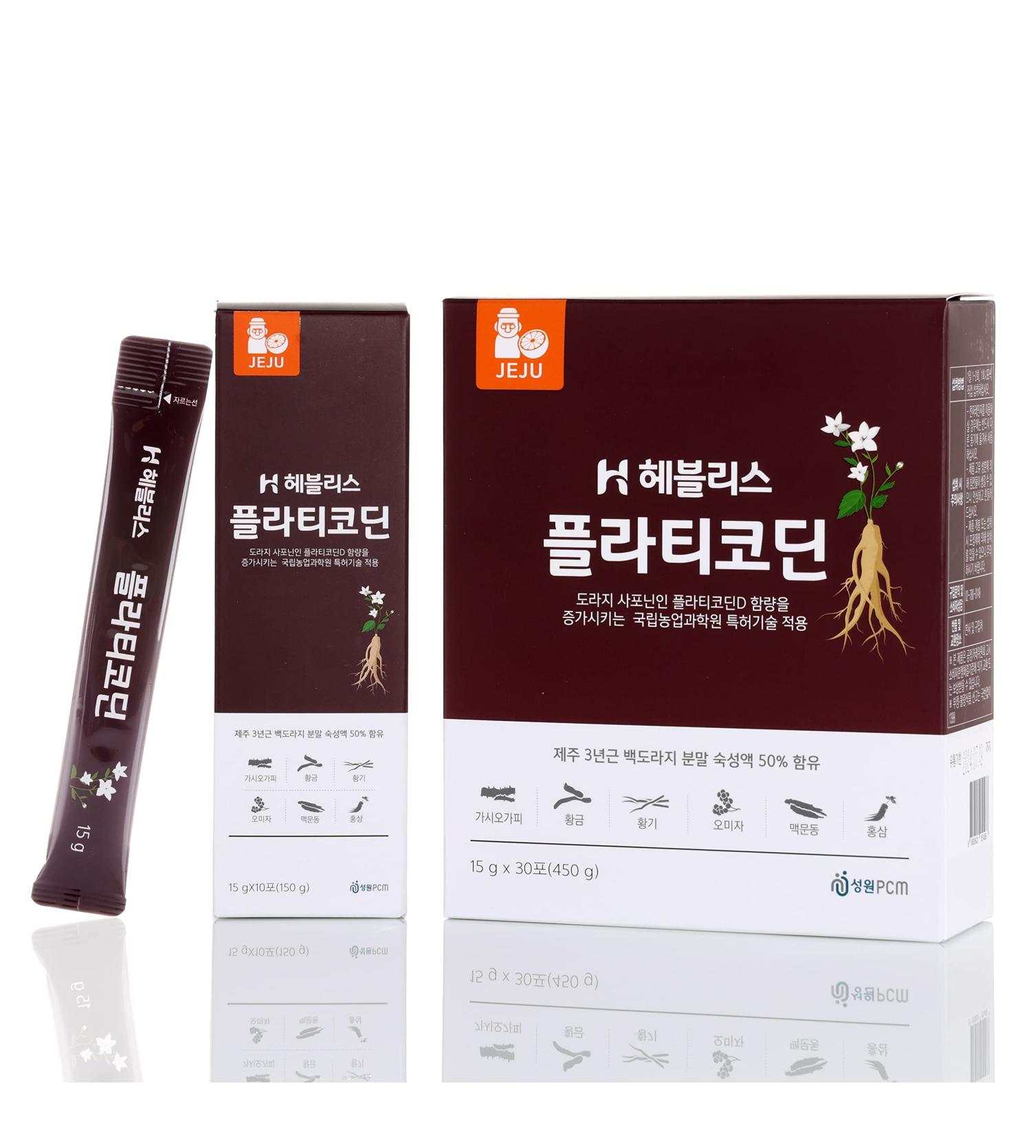 Bronchial Health Boost | Heblis Platycodin 30 Sticks | Immune Support & Throat Wellness | Jeju Korea White Platycodon Powder - Buy Online on GoSupps.com