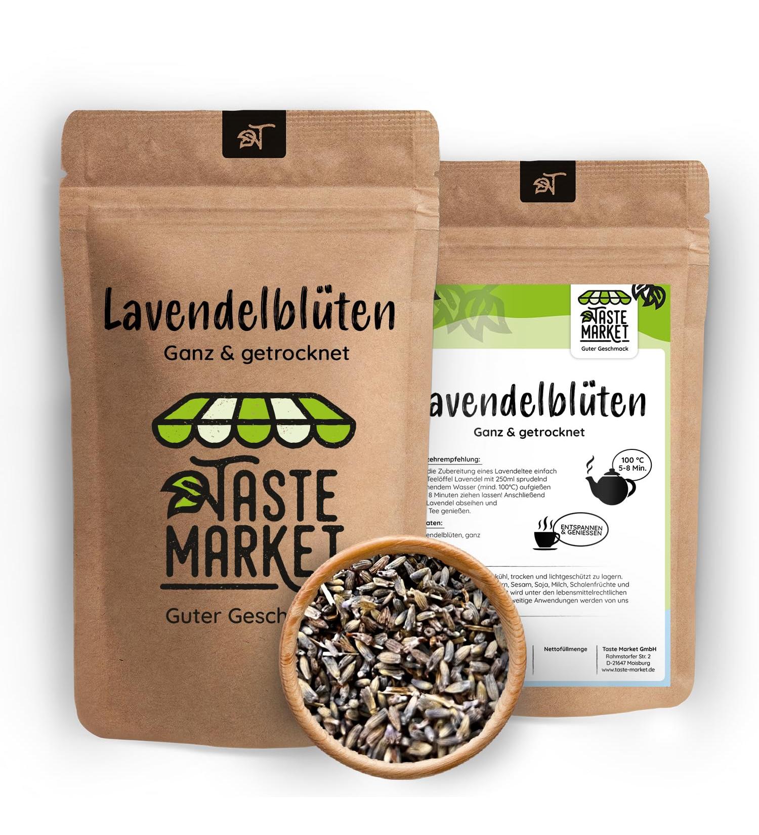  TASTE Guter Geschmack 100g Lavender Flowers - Whole Dried Lavender - Intense Lavender - Whole Flowers - 100% Natural - Buy Online on GoSupps.com