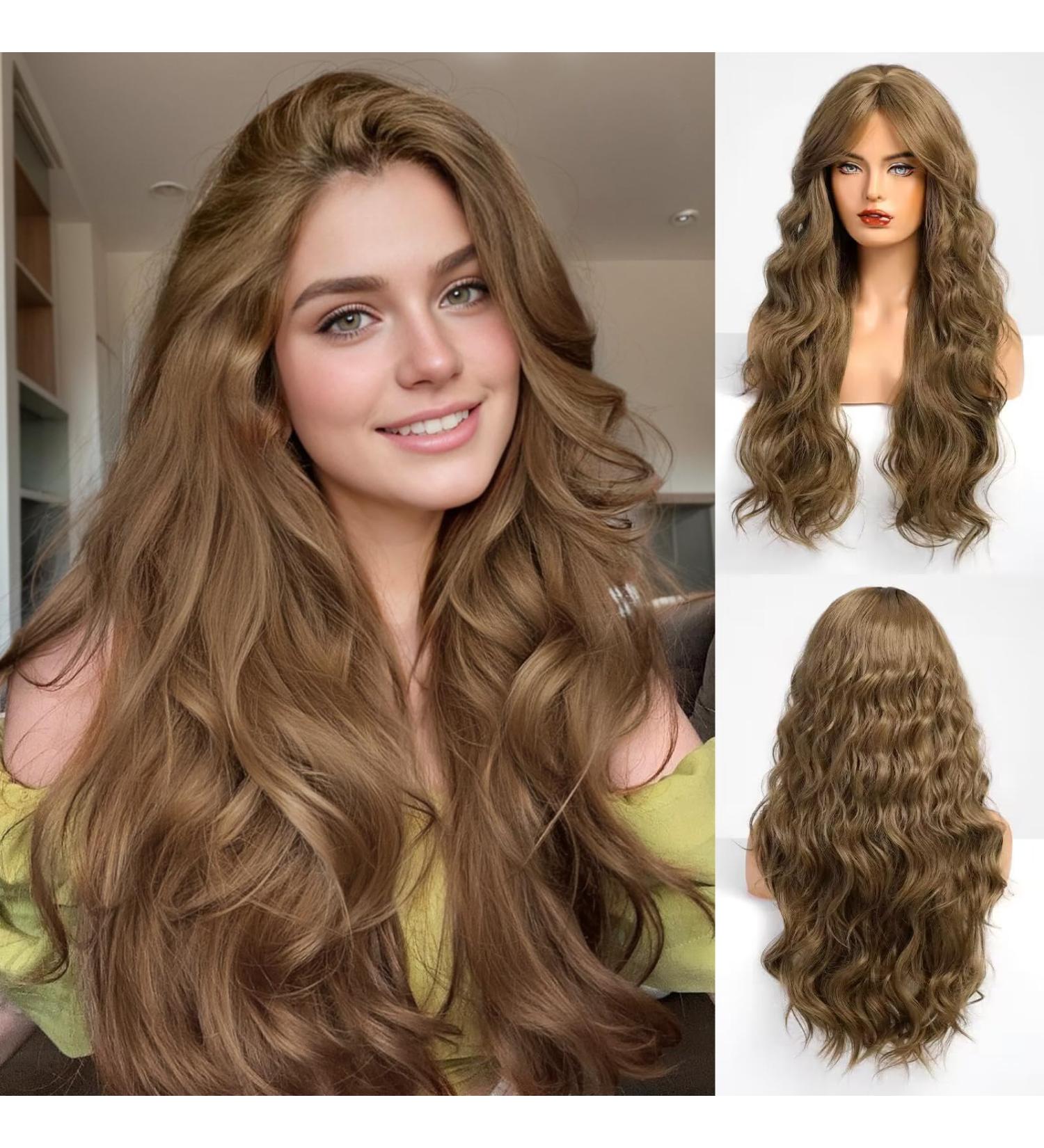 Buy Haircube 26-inch Long Brown Wavy Wig for Women - Natural Looking Heat-Resistant Synthetic Pony Curly Wig for Daily & Party Use - Buy Online on GoSupps.com