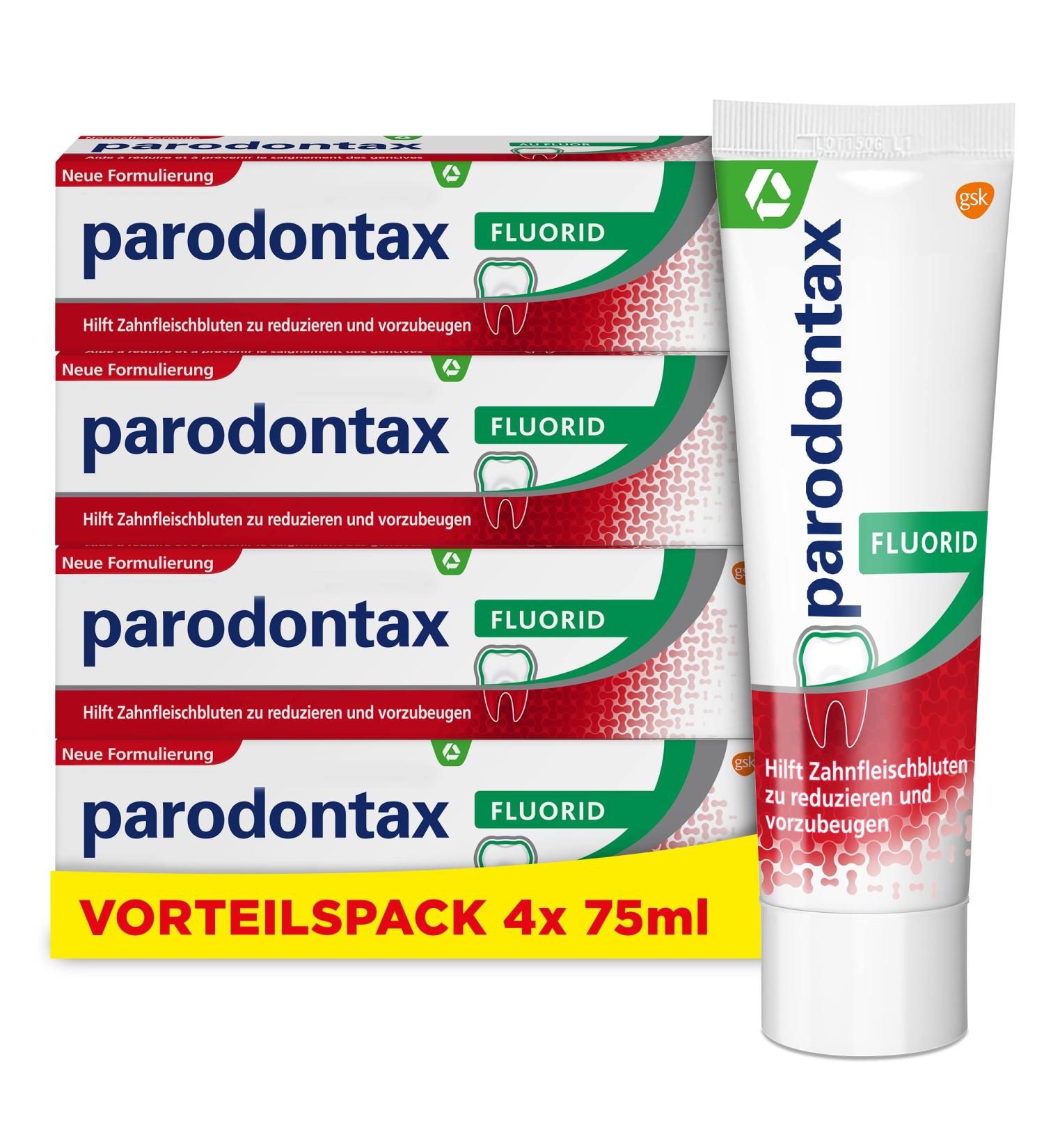 Parodontax Fluoride Toothpaste - 4x75ml | Prevent Bleeding Gums & Freshen Breath - Buy Internationally - Buy Online on GoSupps.com