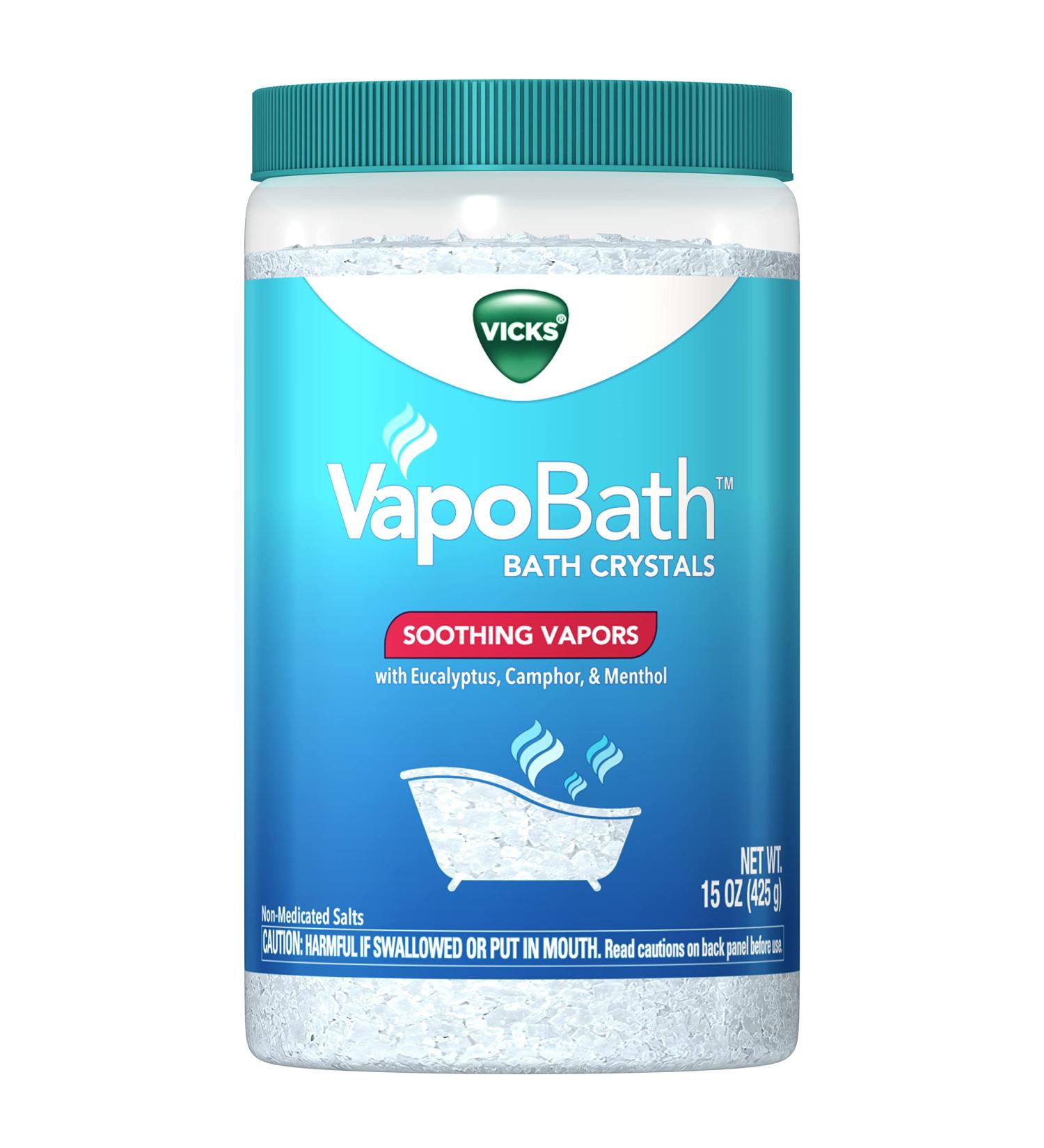 Vicks VapoBath Bath Salts - 15 OZ | Aromatherapy with Eucalyptus and Menthol Scent - Buy Online on GoSupps.com