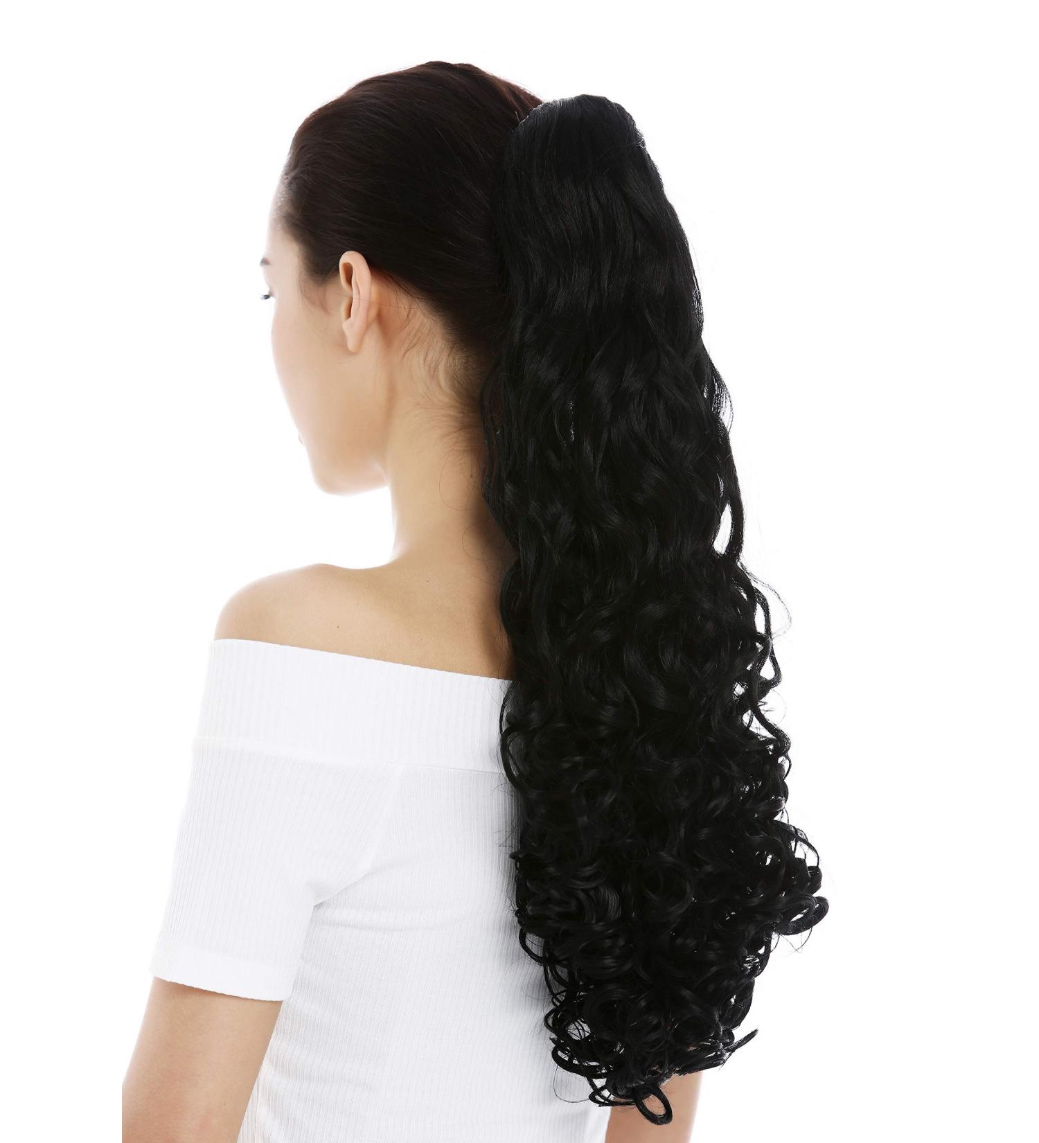 WIG ME UP 9563B-1 Long Curly Black Braid Ponytail Hairpiece - 60 cm Voluminous Curly Extensions for Stunning Looks - Buy Online on GoSupps.com