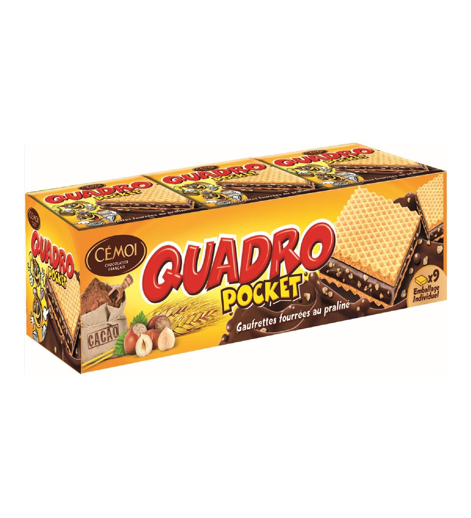  Cemoi C moi - Quadro Pocket Pack of Filled Wafers Chocolate Praline 9 Individually Wrapped Wafers - Made in France Pack of 8 (187g x 8) - Buy Online on GoSupps.com