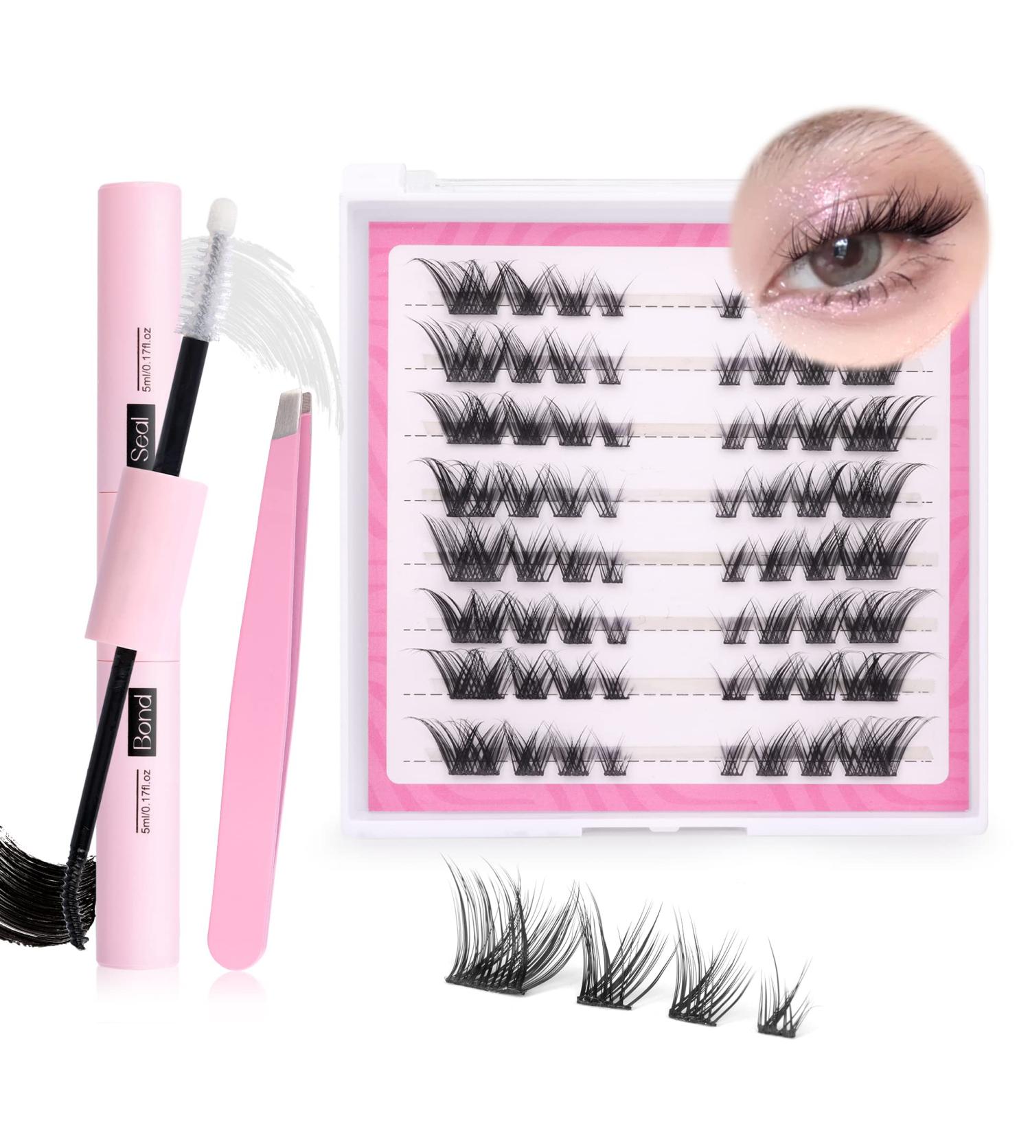 D.I.Y. Lash Extension Kit with Lash Bond and Seal, Tweezers & Manga Cluster Lashes - Mavphnee 16A - Buy Online on GoSupps.com