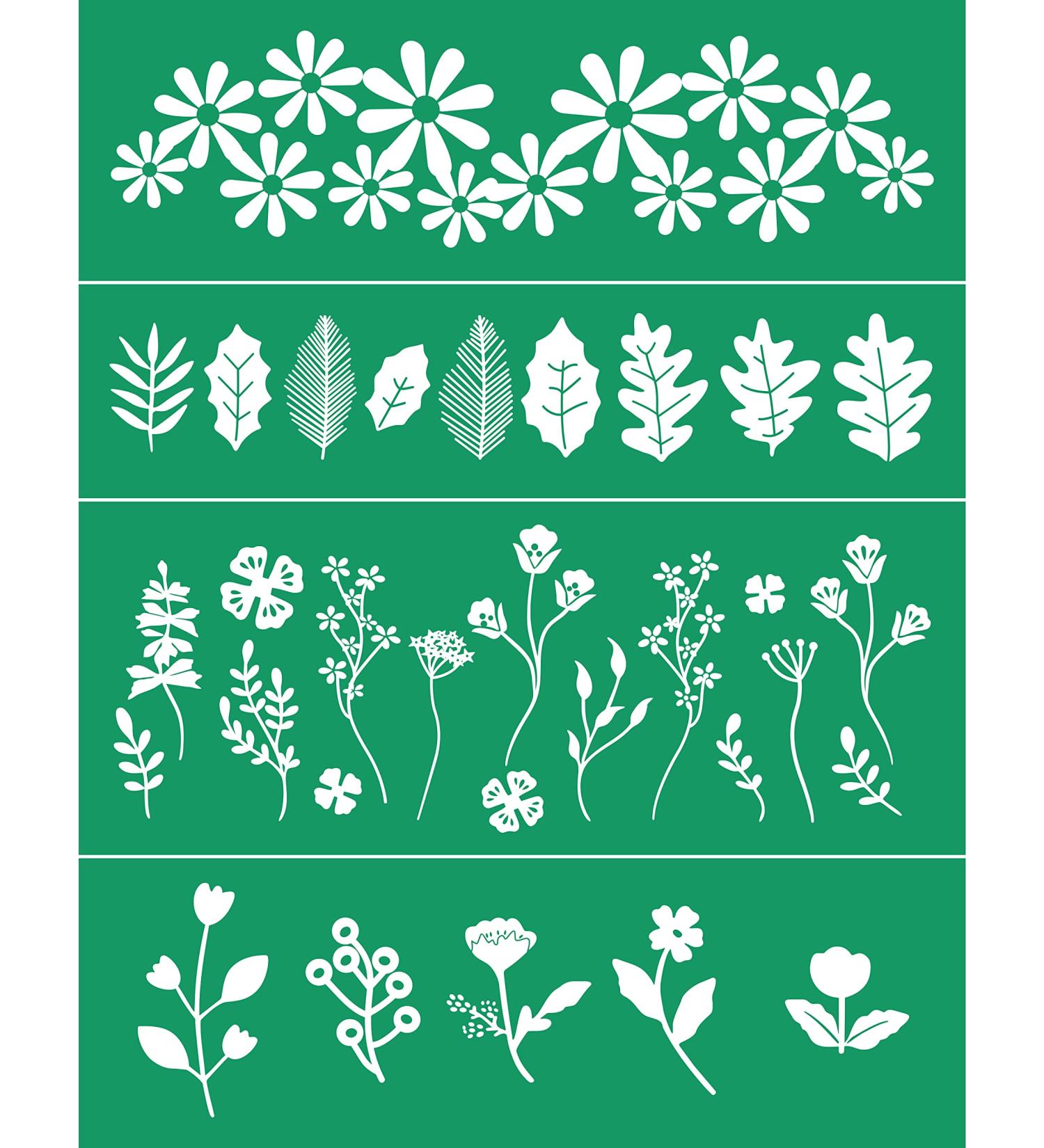 GAGA Spring Flower Silk Screen Stencil - Self Adhesive Reusable Chalk Paste & Mesh Transfers Stencil for Painting on Wood & Fabric - 8.5x11 inches - Buy Online on GoSupps.com