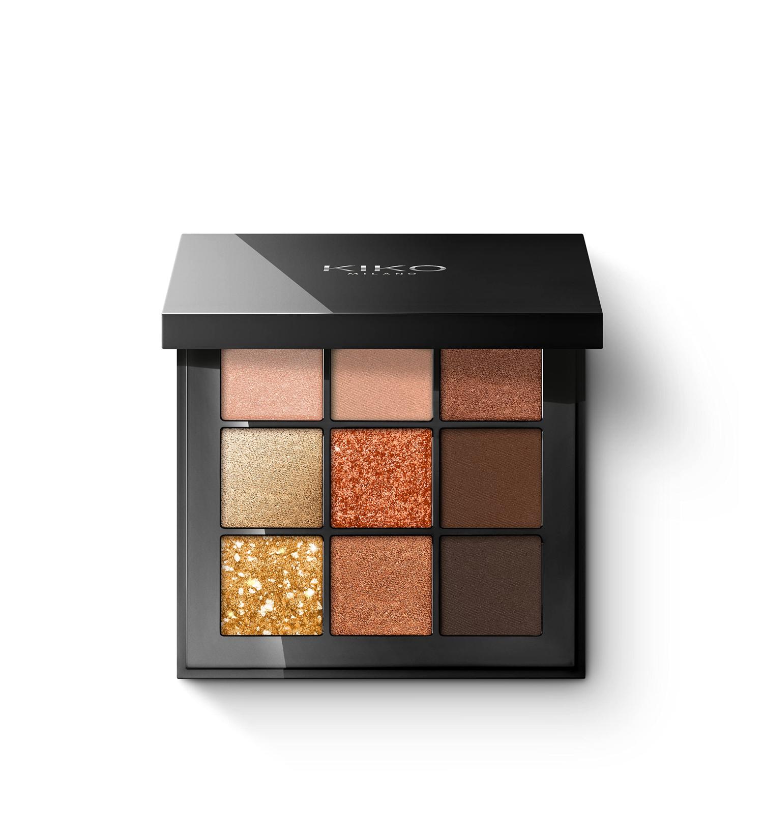 KIKO Milano Glamour Multi Finish Palette 01 - 9 Earth Tone Eyeshadows for Stunning Looks - Buy Online on GoSupps.com