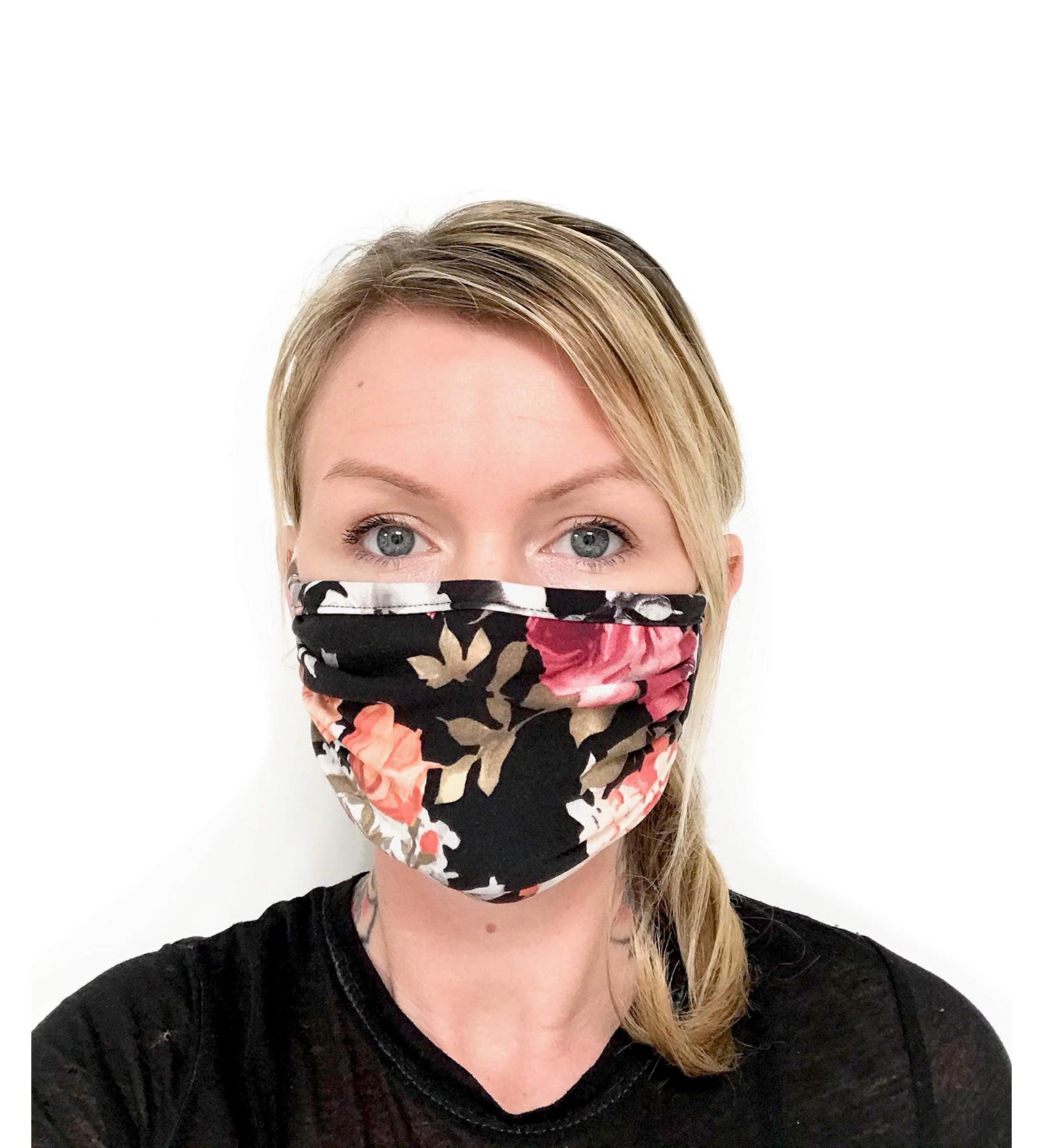 Star Vixen Washable Fashion Face Mask Dark Floral One Size (Pack of 1)
