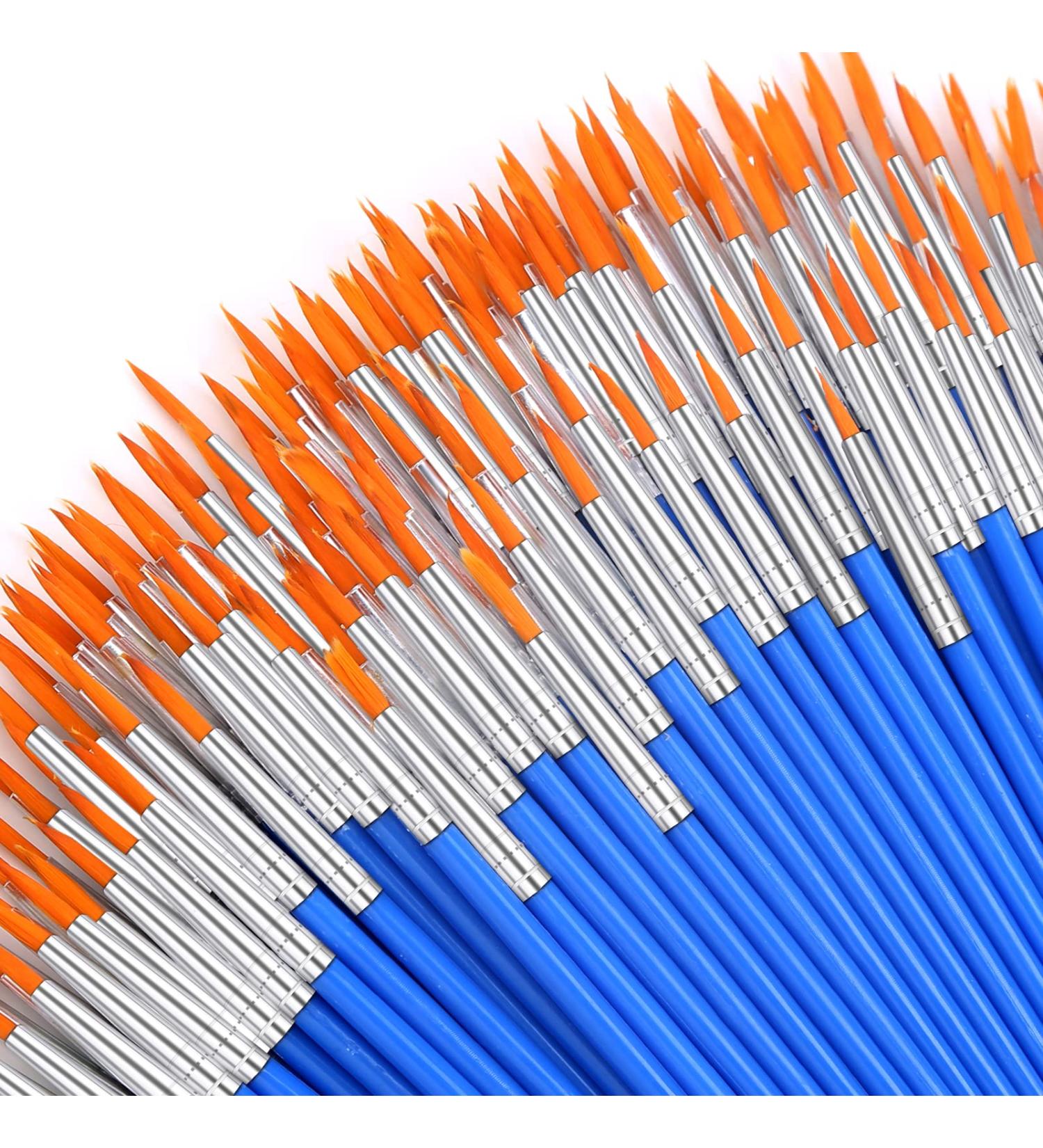 100Pcs Small Paint Brushes Set for Kids - Fine Detail Brushes for Classroom, Model, Canvas, Face, Nail Art - Acrylic, Watercolor, Craft Supplies - Buy Online on GoSupps.com