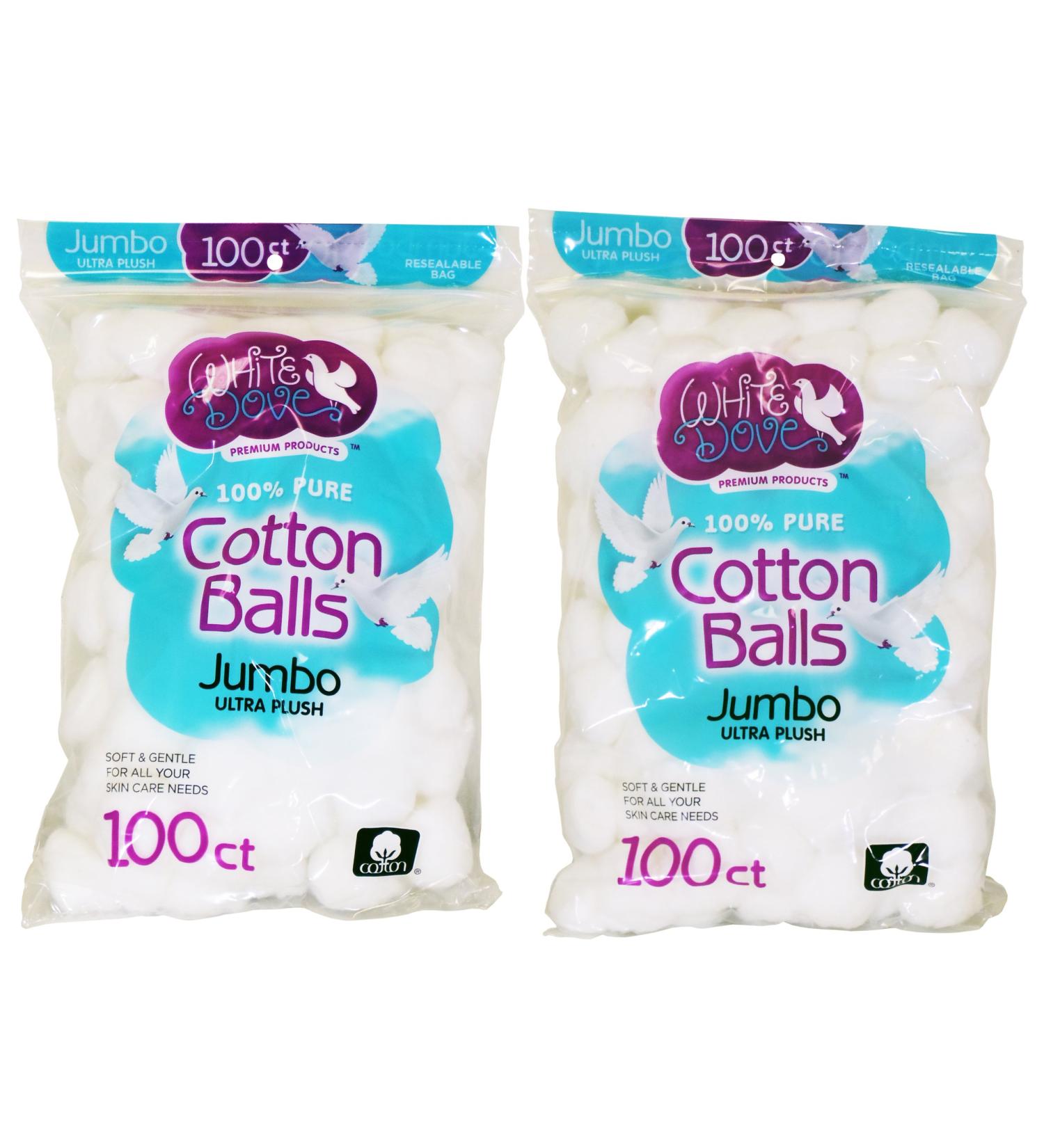 White Dove 100% Pure Cotton Balls - 200 Ct Total - Buy Online on GoSupps.com