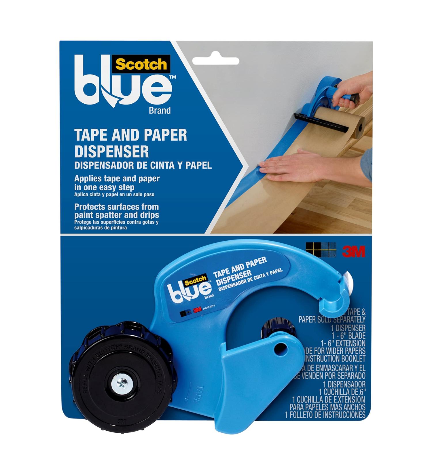 ScotchBlue Painter's Tape and Paper Dispenser  Applies Masking Paper with Painter s Tape to Protect and Cover Surfaces  Tape Dispenser Includes Plastic Blade  Fits 12 Inch Masking Paper - Buy Online on GoSupps.com