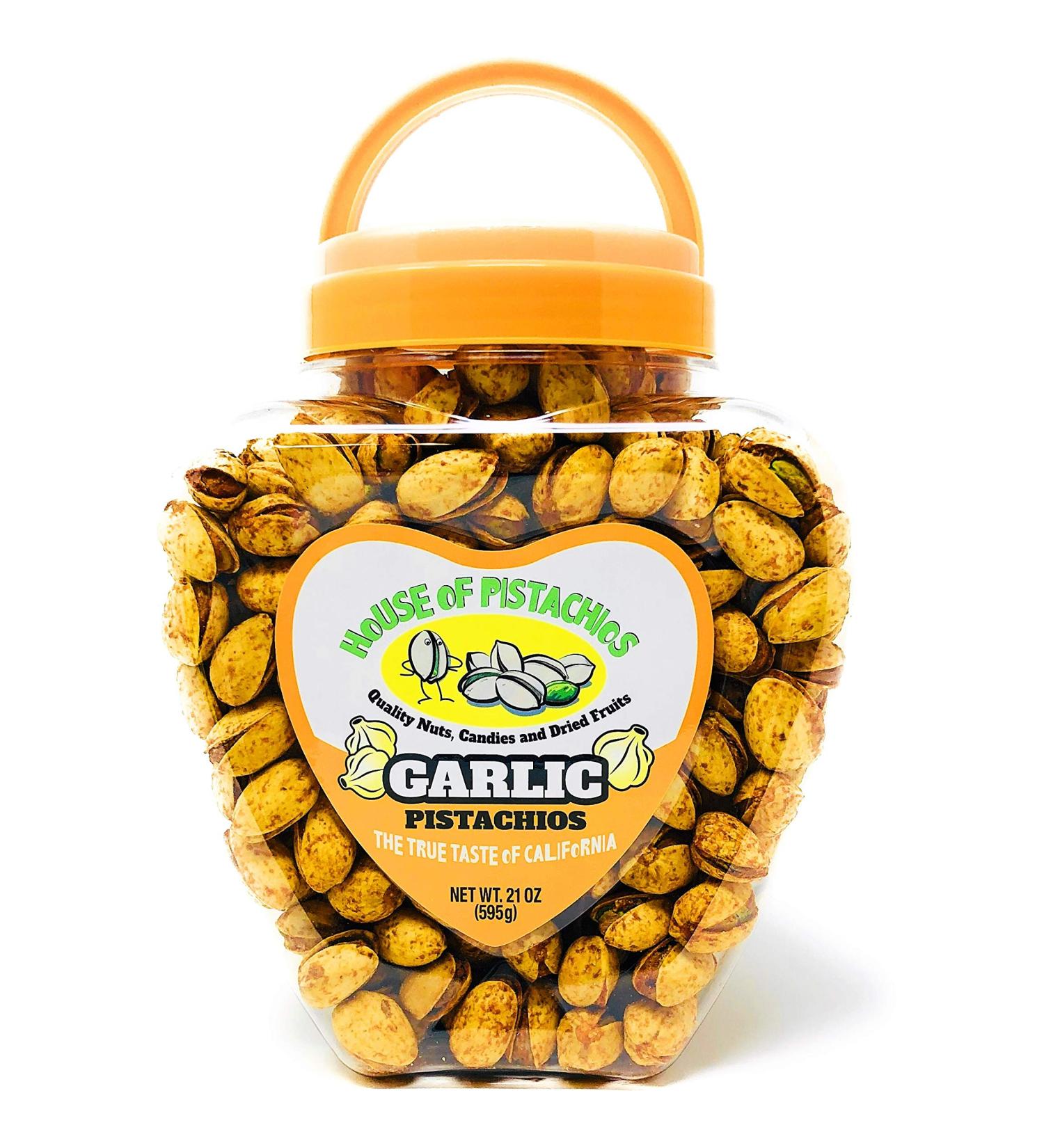 House of Pistachios Garlic Flavored Pistachios - California Grown 21 Ounces - Buy Online on GoSupps.com