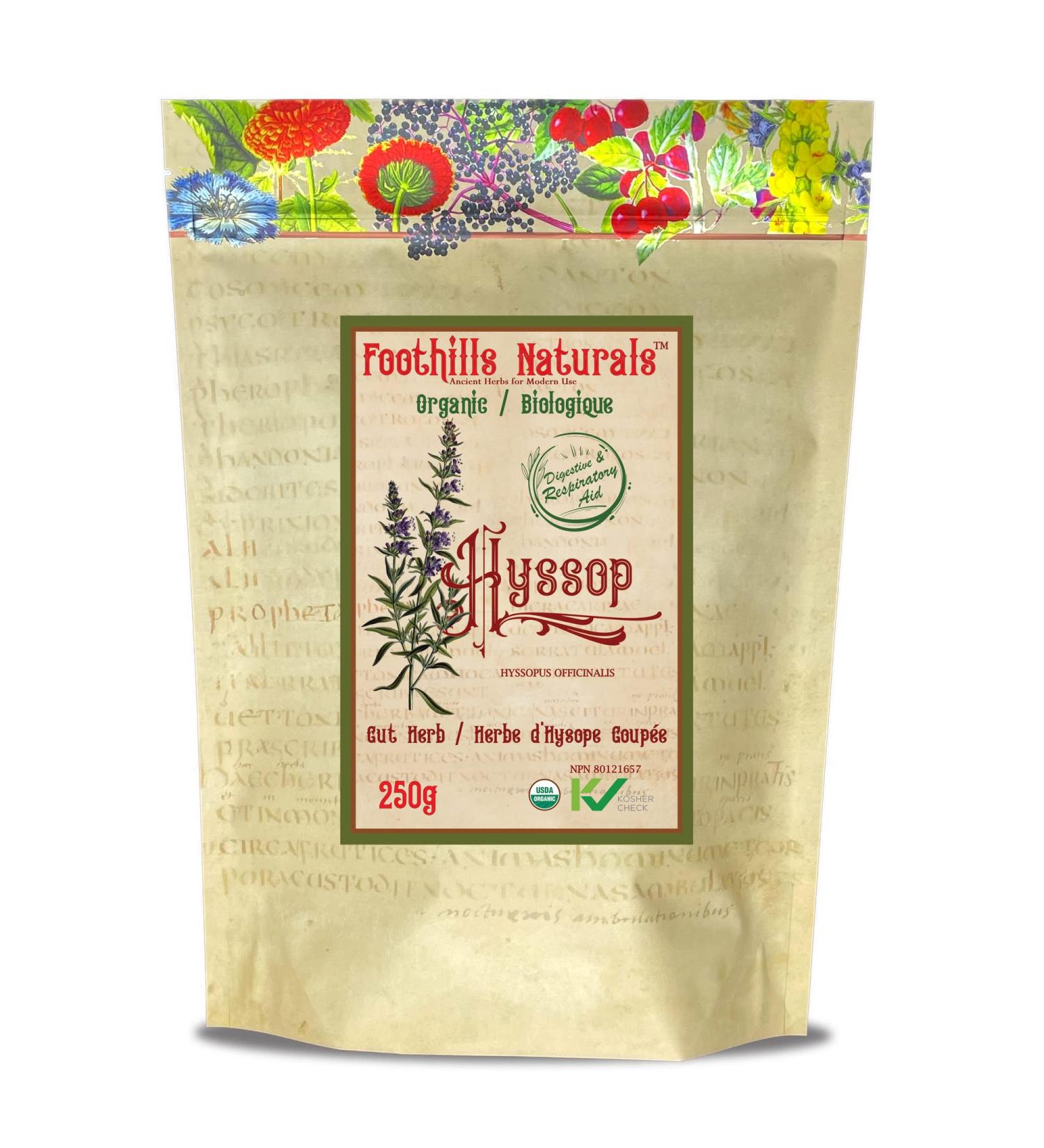 Foothills Naturals Hyssop Cut Herb Organic - 250g Digestive and Respiratory Help - Buy Online on GoSupps.com
