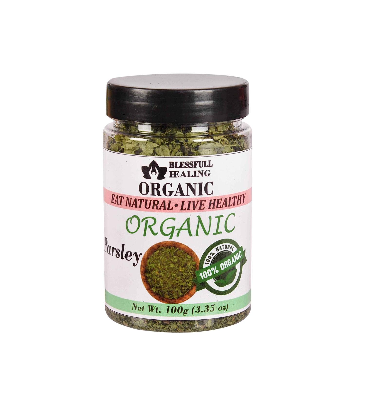 Blessfull Healing Organic Parsley 100 Gram Airtight Container (Packing May Vary) 100 Gram 3.35 oz - Buy Online on GoSupps.com