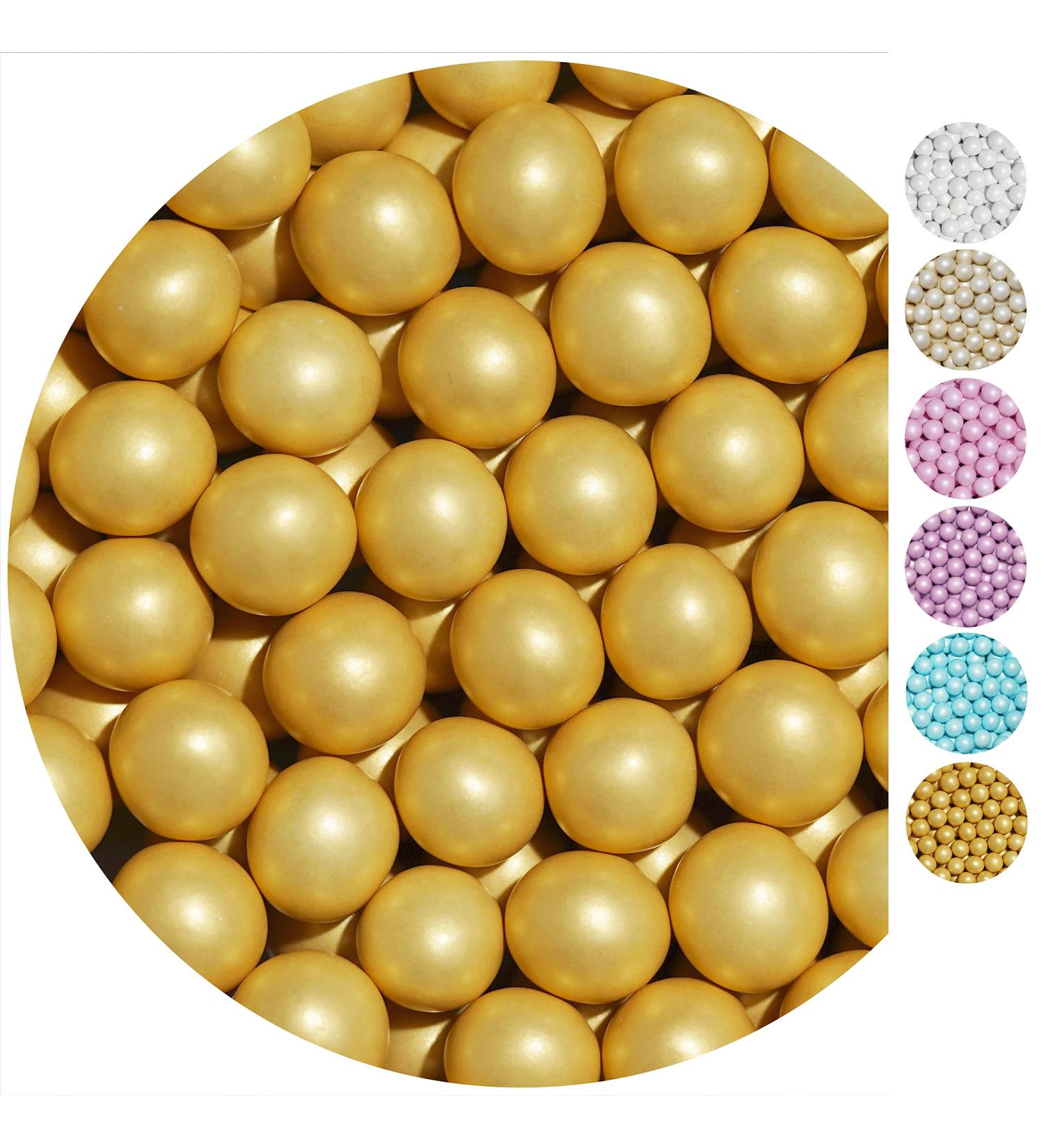 EinsSein 0.35 kg Crispy Chocolate Dragees Wedding Large Gold Pearl Approx. 1.8 cm Beads Christening Communion Almonds Feast and Receive Party Celebrations - Buy Online on GoSupps.com