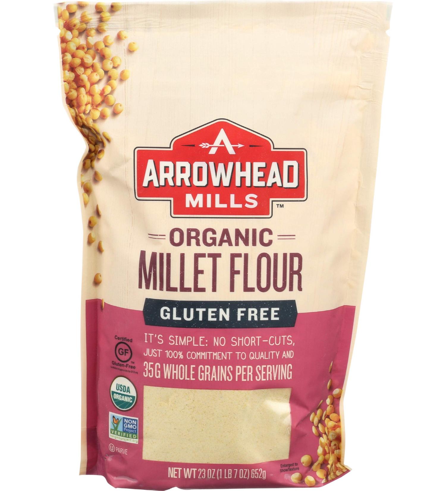 Organic Arrowhead Mills Millet Flour - 23 Ounce - Buy Online on GoSupps.com