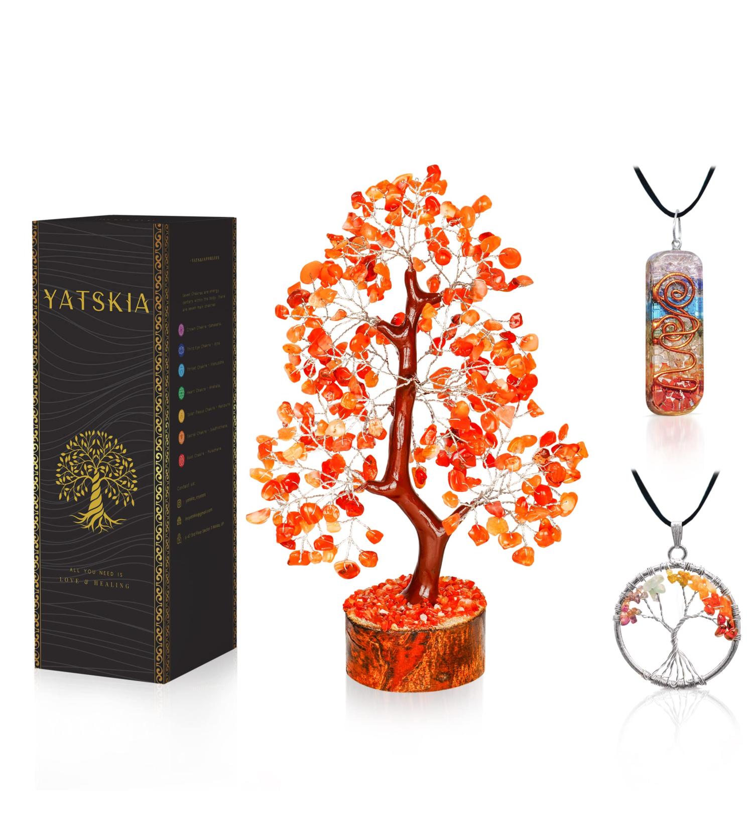 Carnelian Crystal Tree - Bonsai Tree - Home Decor - Feng Shui Decor - Tree of Life - Crystal Stones - Home Office Decor - Gemstone Tree - Spiritual Gifts - Crystal Gifts - Metaphysical Gifts Carnelian Silver Wire