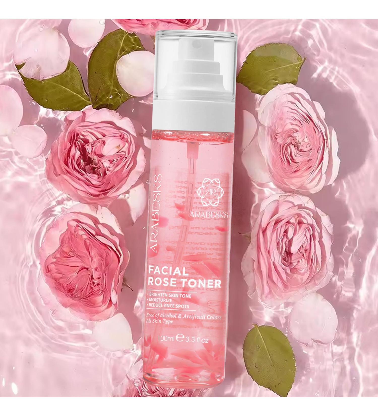 Buy ARABESKS Rose Toner - Organic Korean Moisturizing Spray with Pure Rose Water Hyaluronic Acid & Aloe Vera | Vegan Facial Mist for Hydration - Buy Online on GoSupps.com