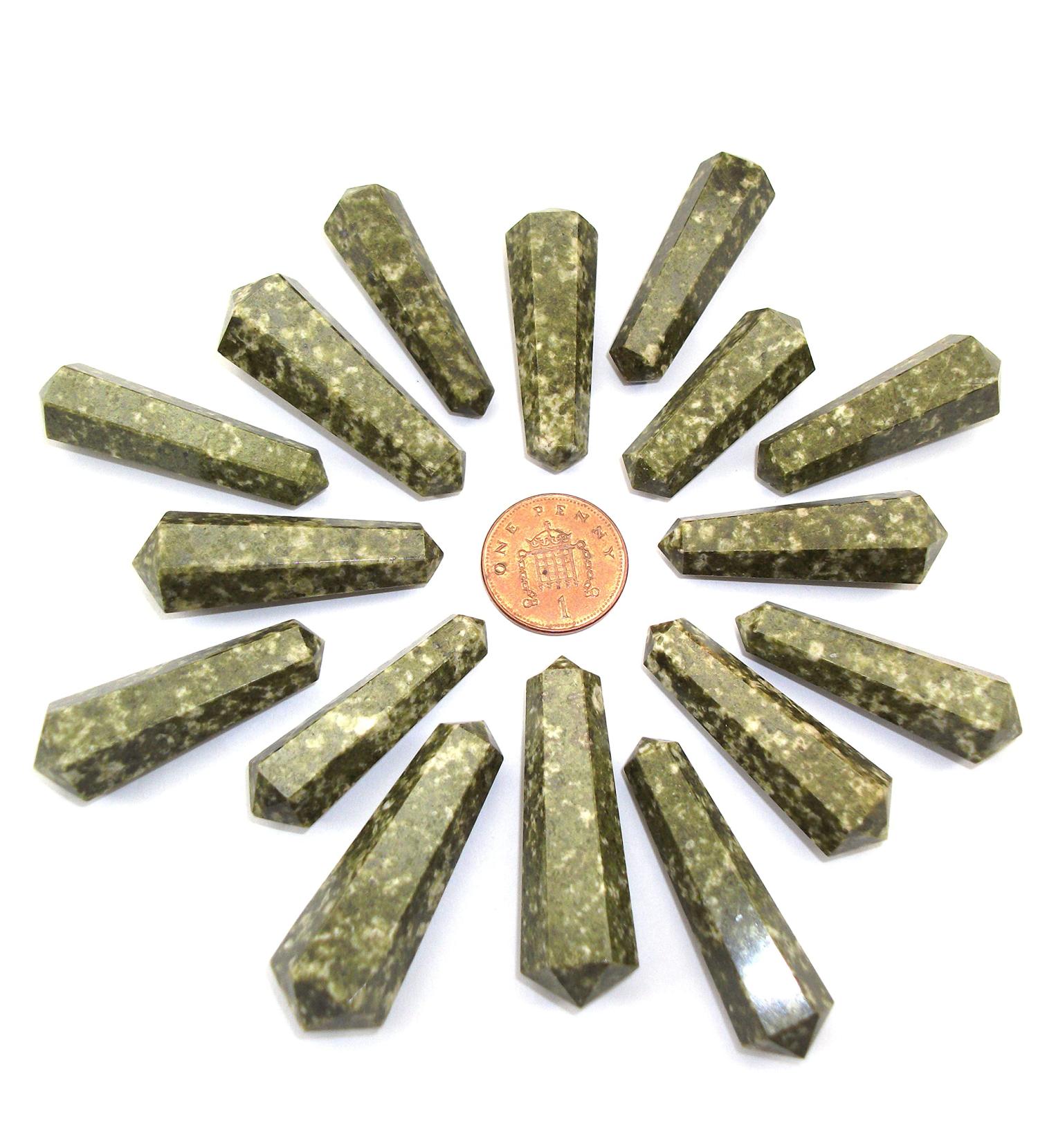 1 x Faceted DT Crystal Vogel Wand Point 30-40mm (Vesuviantite)