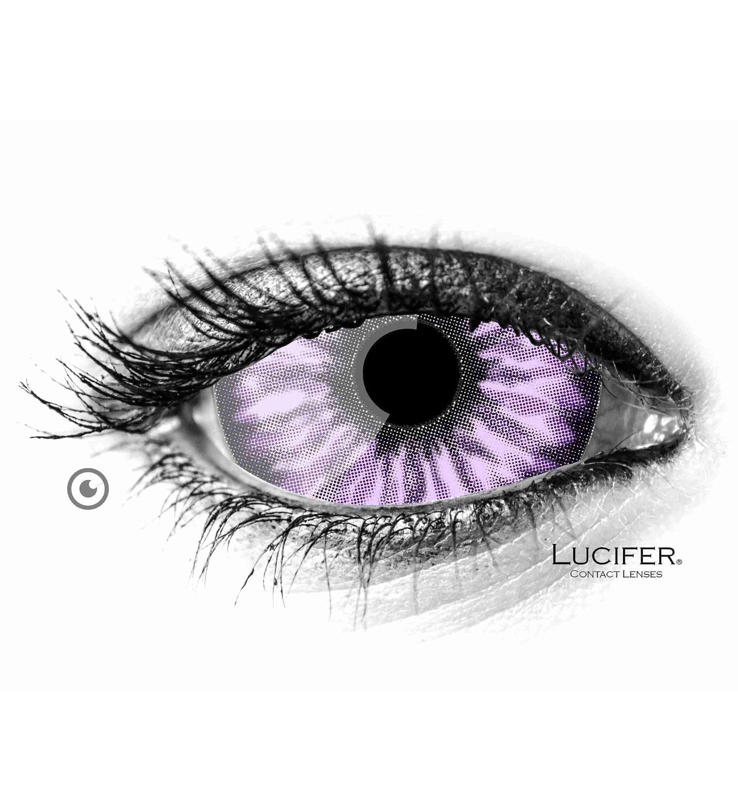 LUCIFER Colored contact lens Sclera Purple - Large colored contact lenses 22mm - 2 pieces (1 pair) without prescription contact lenses for Halloween Cosplay Carnival Party