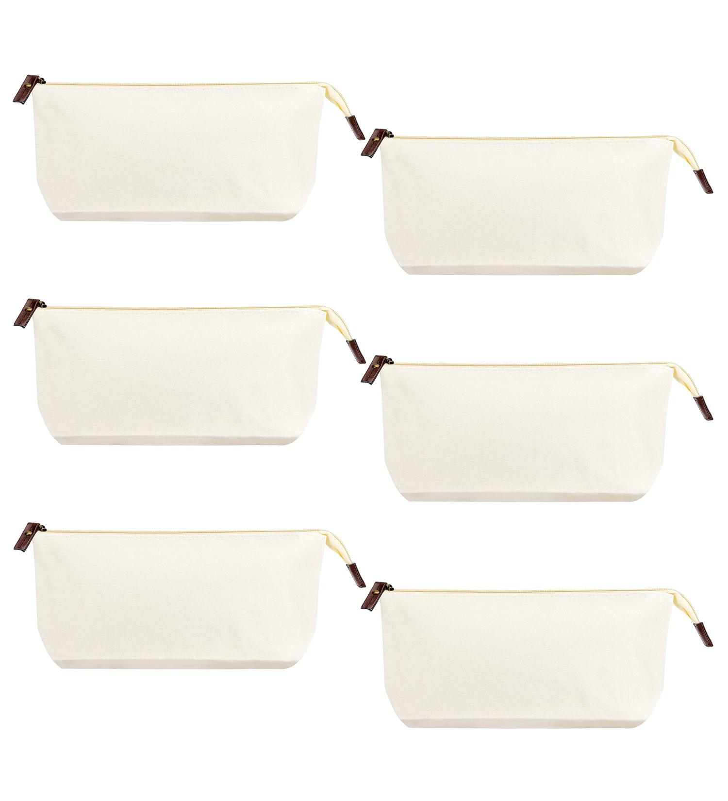 Belle Vous 6-Piece White Cosmetic Bag Set | Large Multi-Purpose Fabric Bags for Men & Women | Ideal for Cosmetics Crafts & Accessories - Buy Online on GoSupps.com