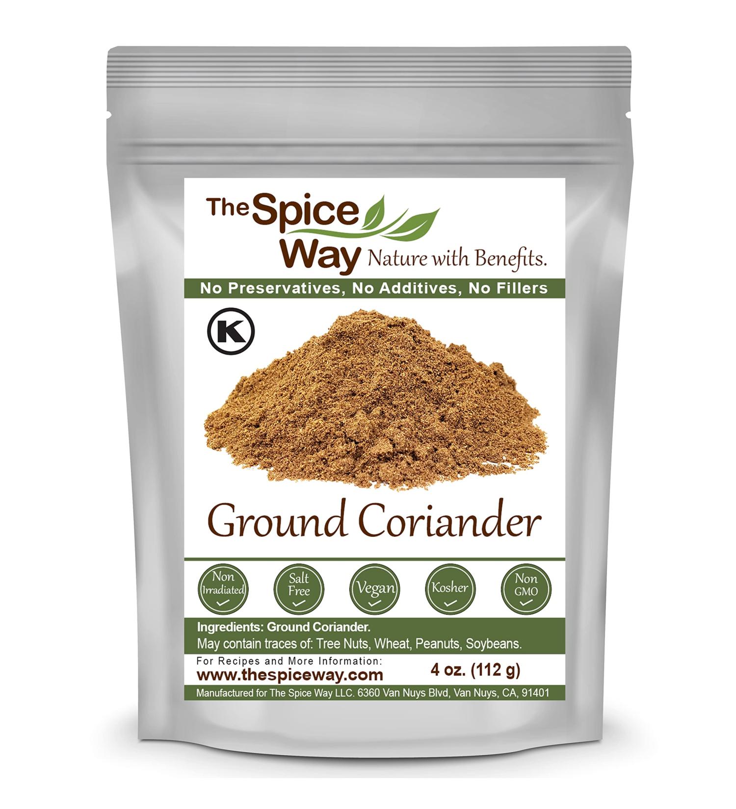 The Spice Way Ground Coriander - 4 oz Resealable Bag - Premium Quality - Buy Online on GoSupps.com
