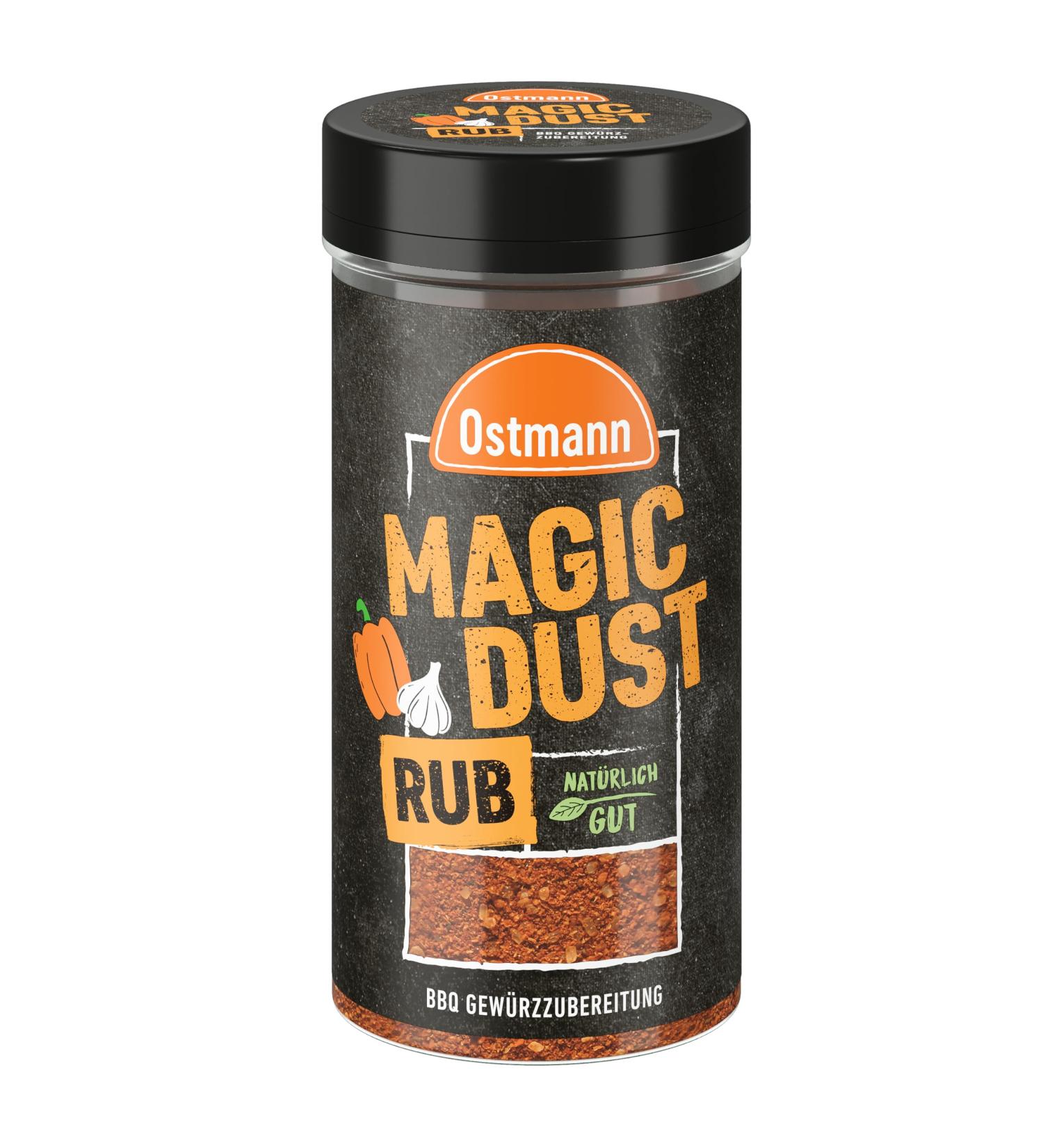 Ostmann Magic Dust BBQ Rub - Dry Marinade for All Grill Meats | Vegan | 140g Spreader | International Shipping Available - Buy Online on GoSupps.com