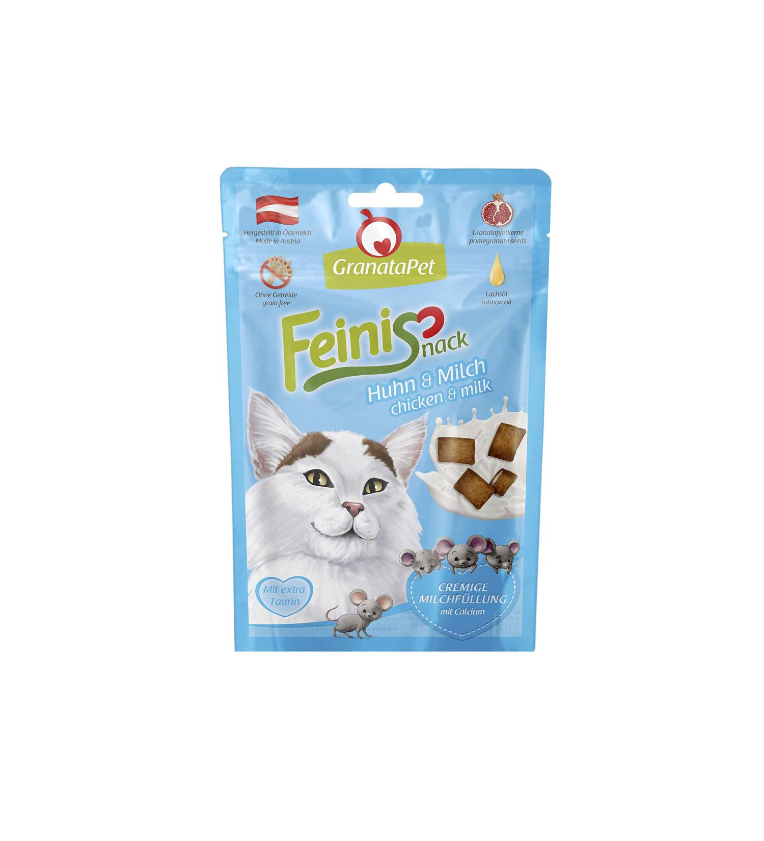 Granatapet Feinisnack Chicken & Milk - Digestible Cat Treats Cereal & Sugar Free 50g - Perfect Reward for Playful Cats - Buy Online on GoSupps.com