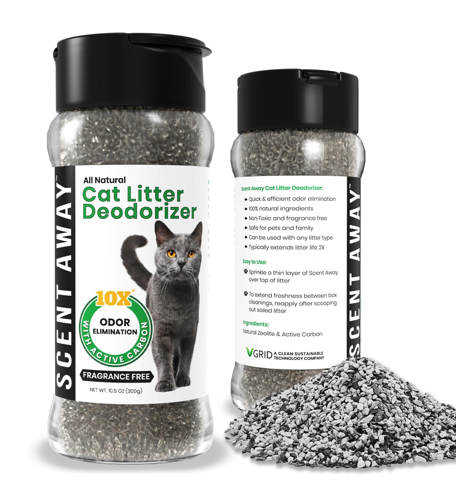 SCENT AWAY Cat litter Deodorizer Litter Box Odor Eliminator | Fragrance Free Cat Litter Deodorizer with ACTIVE CARBON | Eliminates Cat Odors and Smells to Keep Your Home Fresh and Clean (Pack of 1) 310.52 ml (Pack of 1) - Buy Online on GoSupps.com
