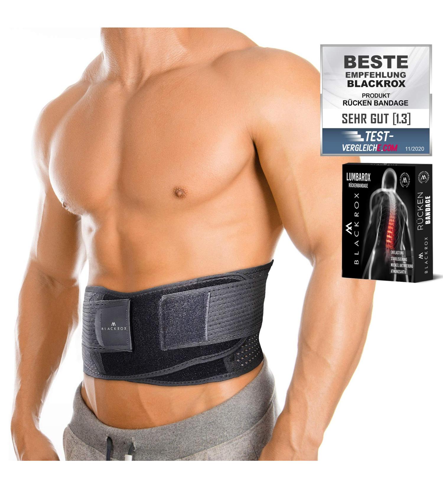 Buy Blackrox Lumbarox Back Bandage for Men & Women - Lumbar Support & Back Belt - Size M Black - Stabilize Your Back Today! - Buy Online on GoSupps.com
