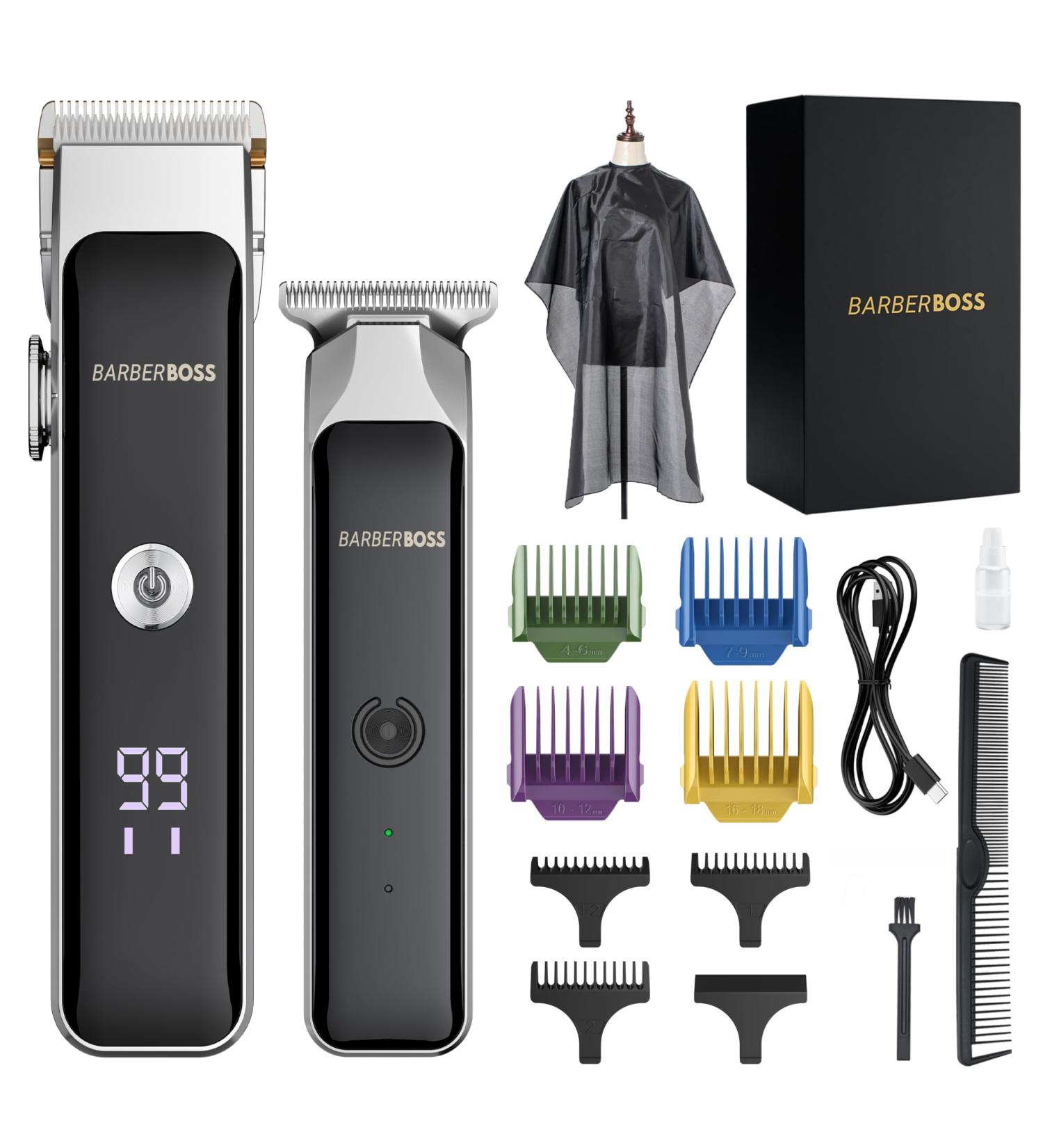 BarberBoss Portable Beard Trimmer Men Professional Facial Groomer Men s Hair Clippers Self-Sharpening Ceramic Blade Precision Dial USB Charging Red/Green & LED Indicator QR-2682 - Buy Online on GoSupps.com