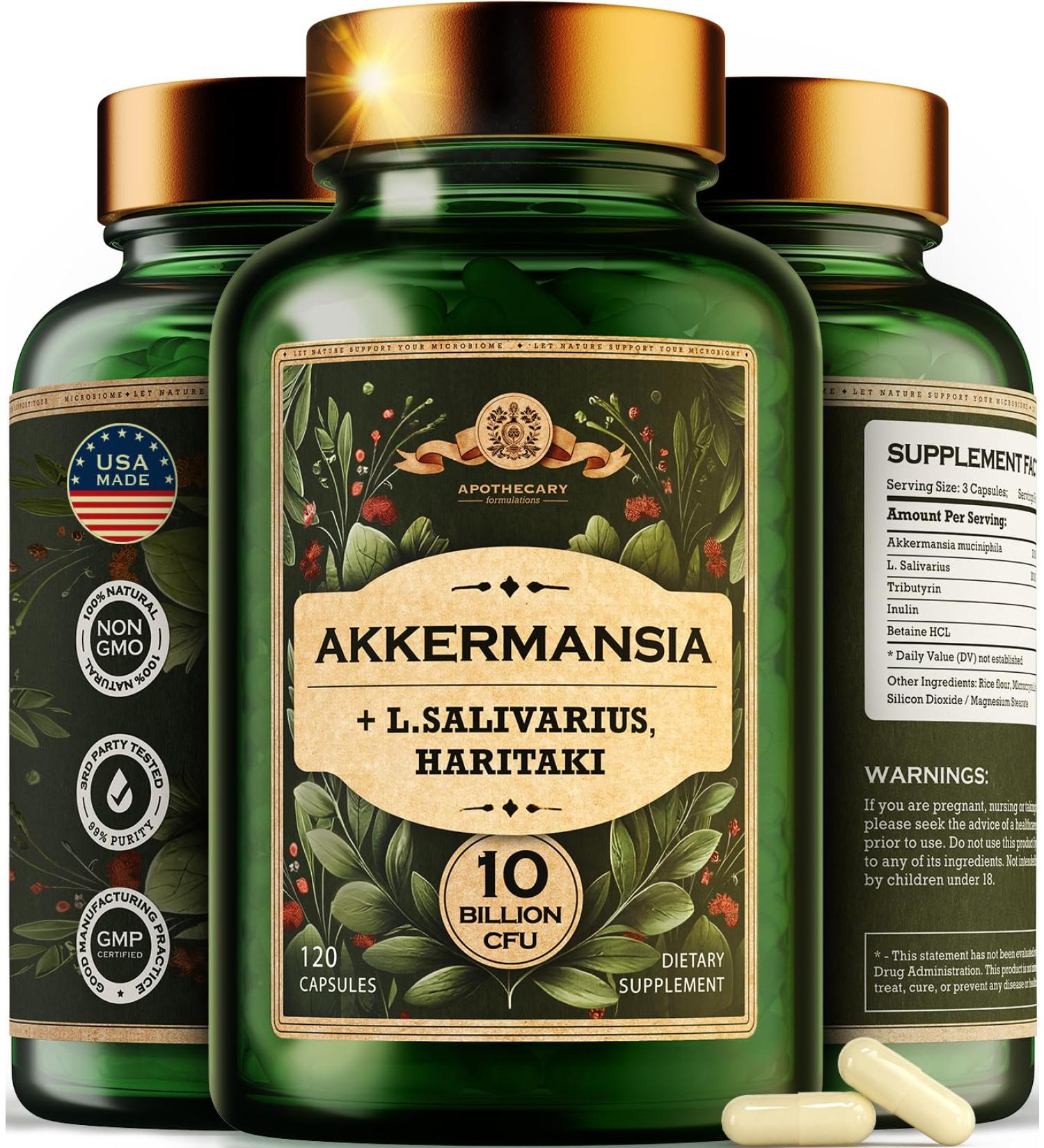 AdvantageNutra Akkermansia Muciniphila Probiotics and Prebiotics w/Lactobacillus Salivarius | Fiber Supplement Gut Health & Digestive Health | Women Probiotic Akkermansia Light - Buy Online on GoSupps.com