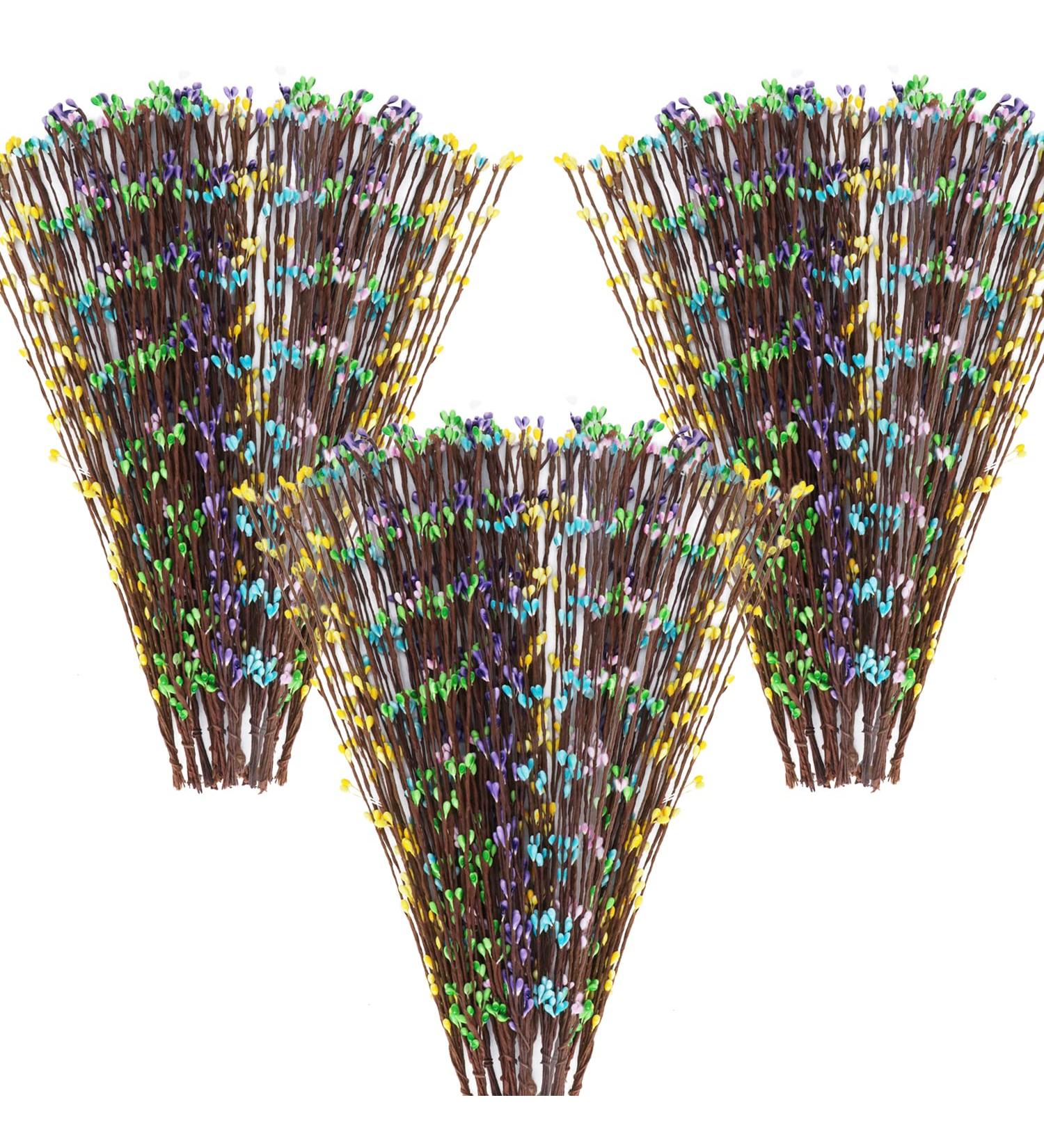 Kunjocy 100PCS Artificial Easter Pip Berry Picks - Colorful Spring Floral Sprays for Easter Craft Wreaths and Decor - Buy Online on GoSupps.com