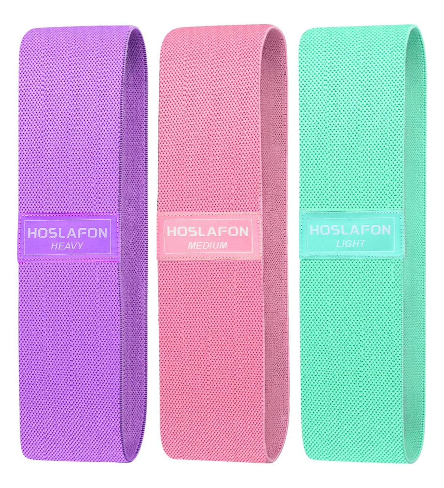 HOSLAFON Resistance Bands Set for Women - Elastic Exercise Loops for Booty Workouts, Pull Up Assistance, and Stretching Strap - Buy Online on GoSupps.com