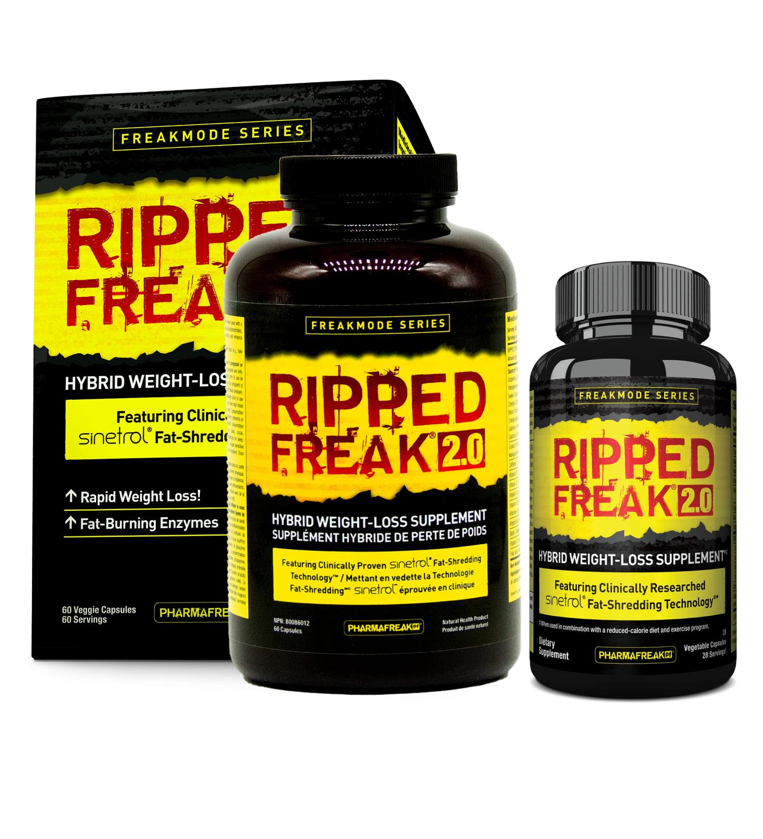 PharmaFreak RIPPED FREAK 2.0 (60 Veggie Caps + 28 Caps BONUS 46% more) | Hybrid Thermogenic Supplement 60 Caps + 28 Caps - Buy Online on GoSupps.com