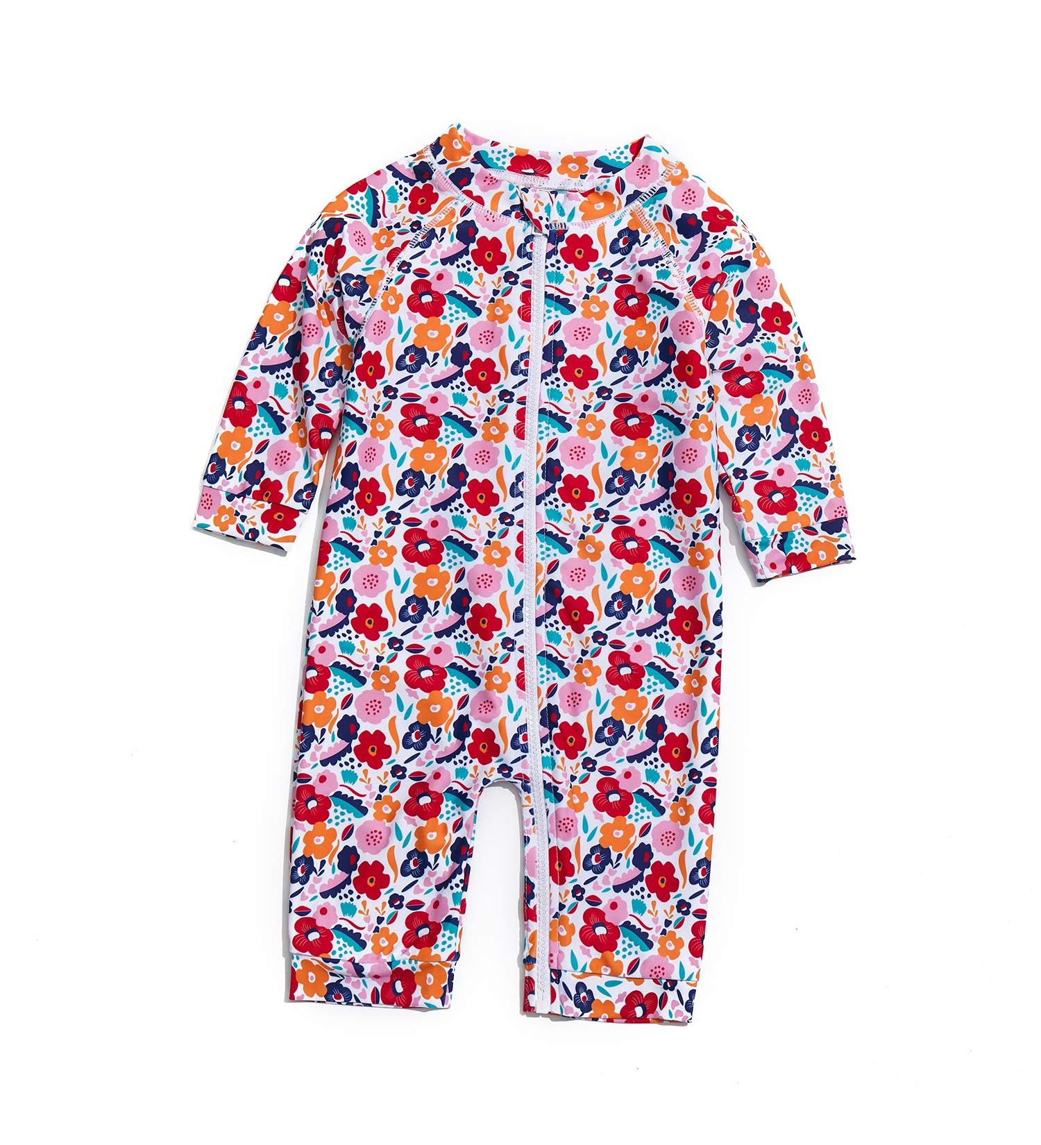 BONVERANO Baby Girls Swimsuit UPF 50+ Sun Protection Floral | 2-3 Years - Buy Online on GoSupps.com