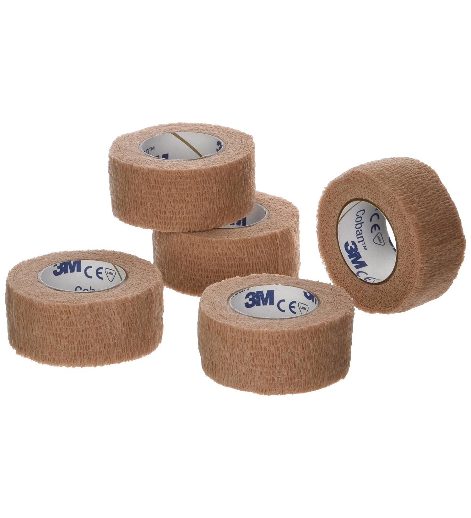 3M Coban Self- Adherent Wrap 1x 5yds Pack of 5 Rolls Tan