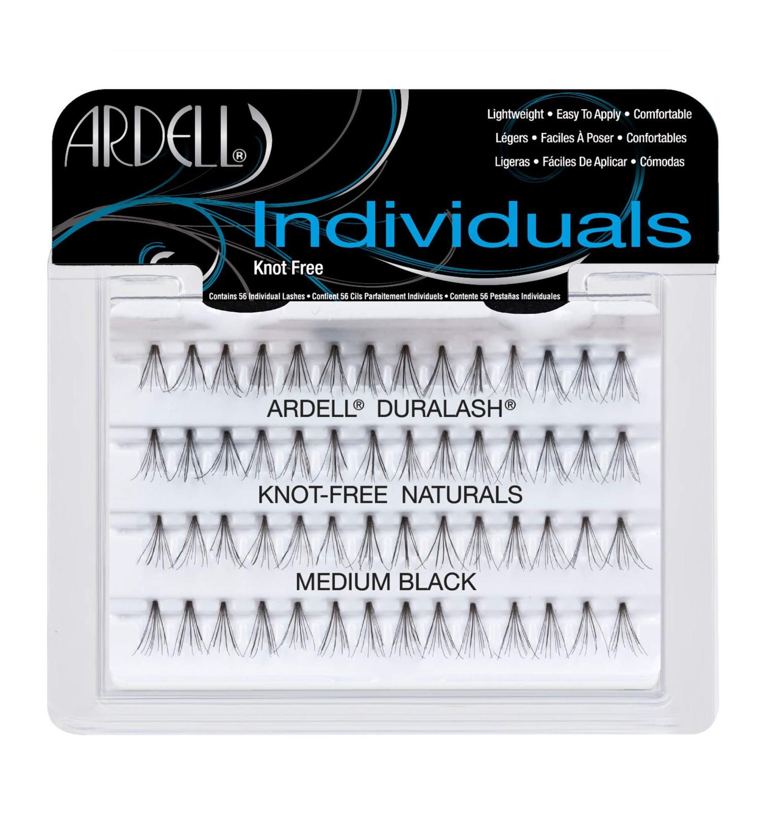 Ardell Individuals Medium Set - 56 Real Hair Single Eyelashes for Natural Volume | Vegan Knot-Free & Reusable False Eyelashes - Buy Online on GoSupps.com