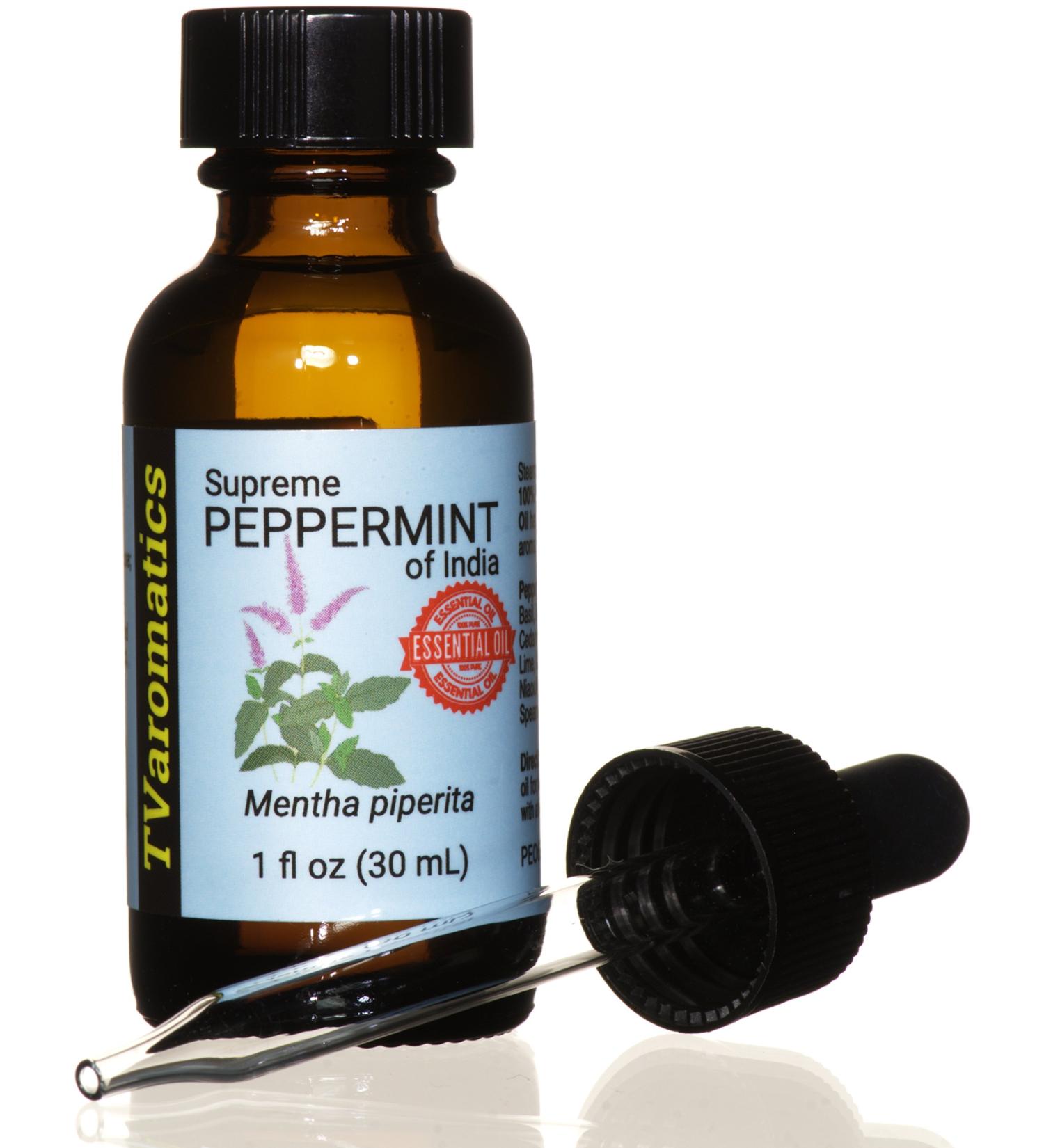 Buy 100% Pure Peppermint Essential Oil - TVaromatics 1 fl oz (30 mL) - Mentha piperita - International Shipping Available - Buy Online on GoSupps.com