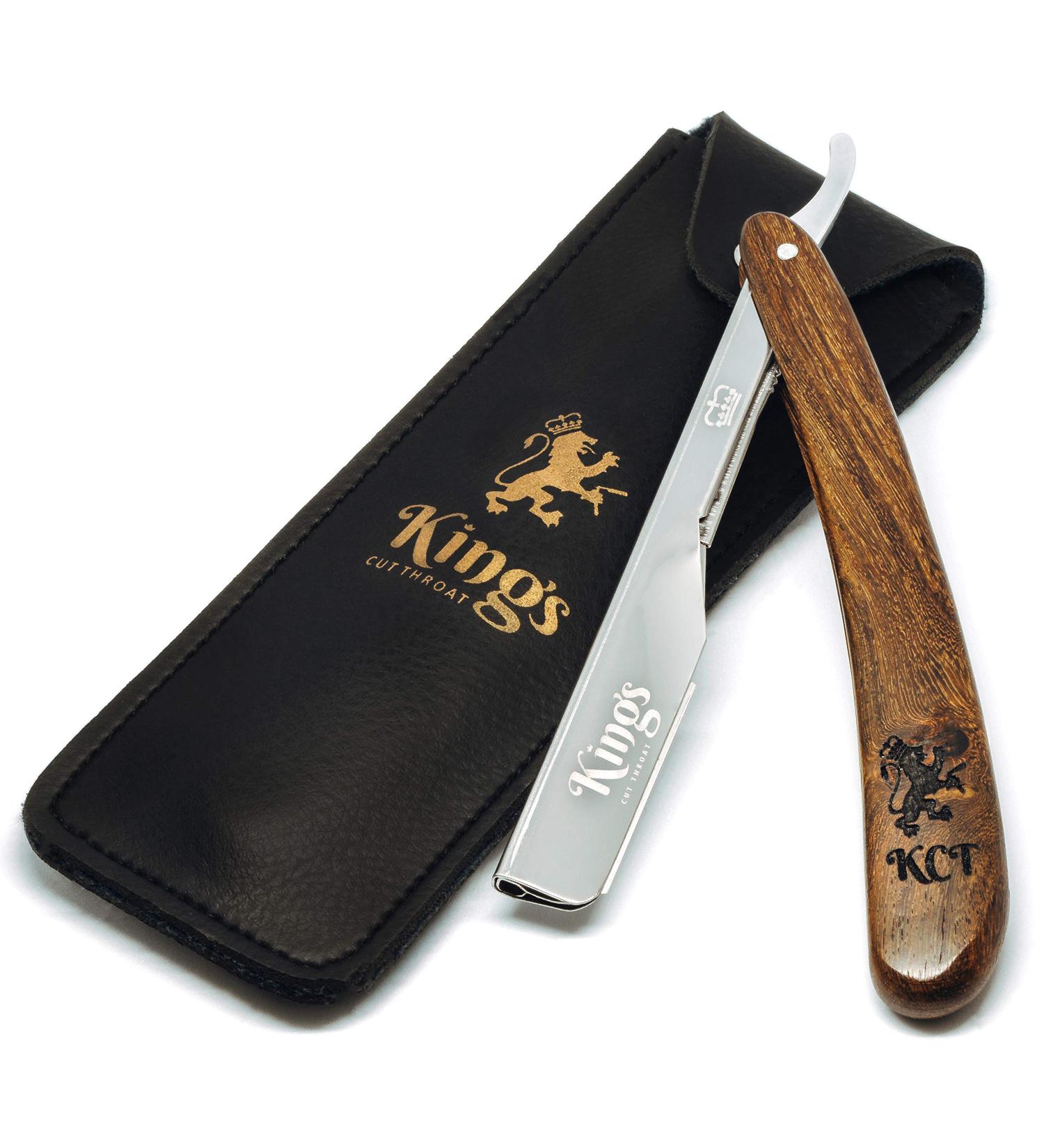 Kings Cutthroat Men's Straight Razor with Travel Pouch - Essential Grooming Tool for Beards - Buy Online on GoSupps.com