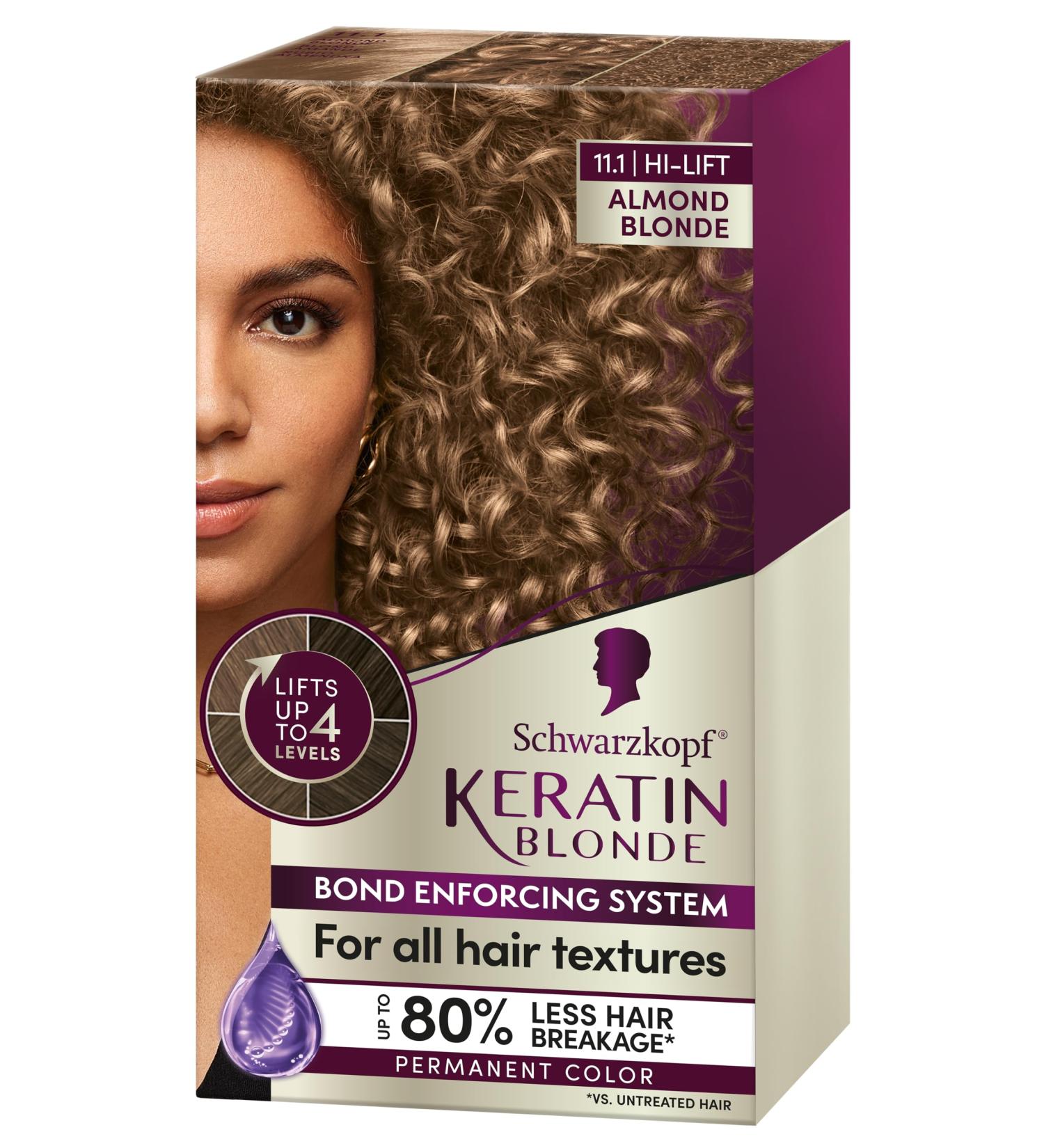 Schwarzkopf Keratin Blonde Hair Dye 11.1 Almond Blonde - Hi-Lift Permanent Color Enhances & Protects Hair 7.1 Fl Oz International Shipping - Buy Online on GoSupps.com