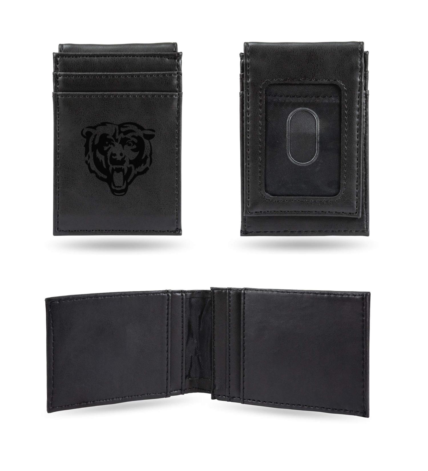 Rico Industries NFL Laser Engraved Front Pocket Wallet Laser Engraved Front Pocket Wallet - Compact/Comfortable/Slim Chicago Bears Team Color