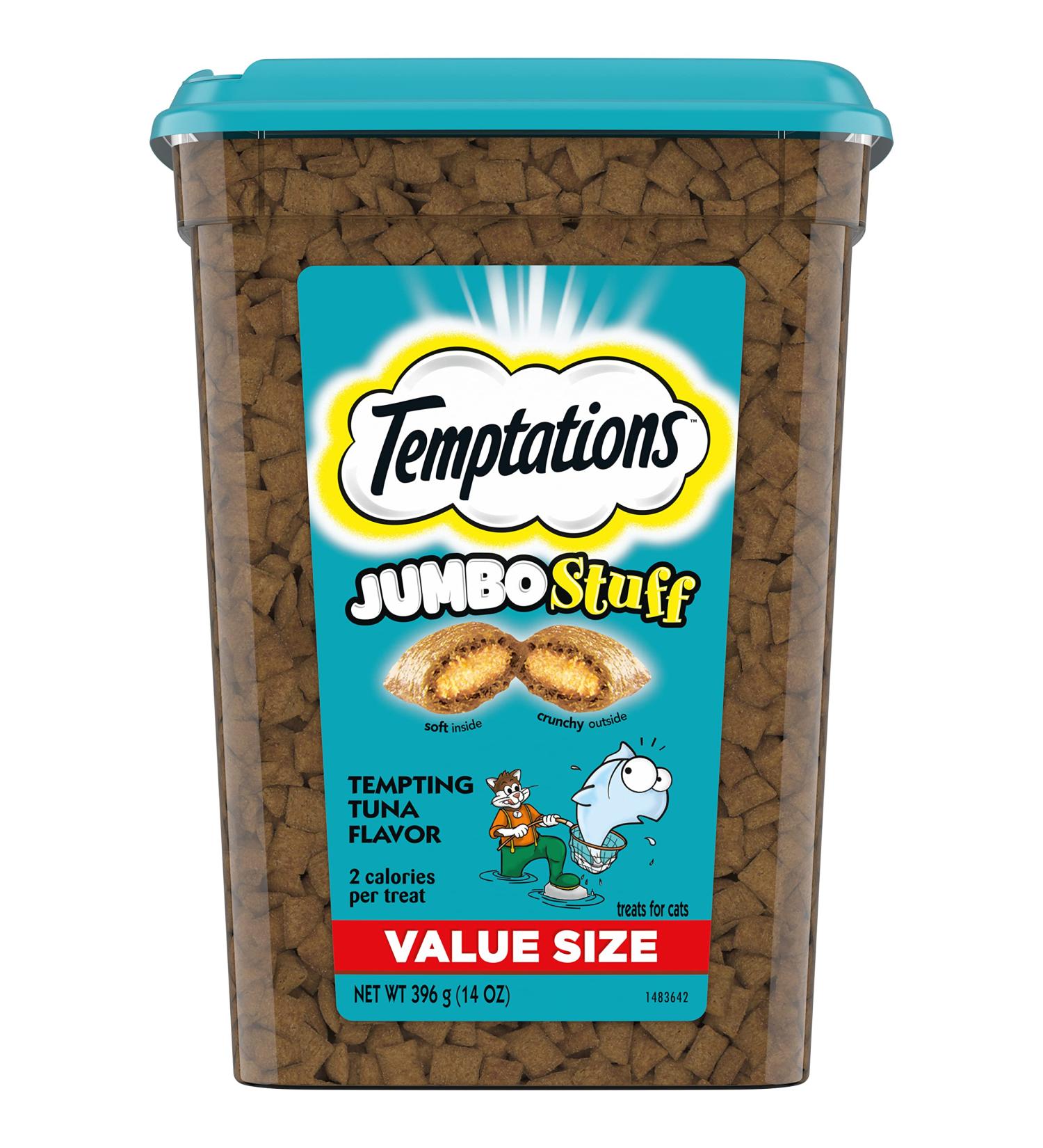 TEMPTATIONS Jumbo Stuff Cat Treats - Tempting Tuna - Large Cat Treats 14oz (Pack of 1) - Buy Online on GoSupps.com