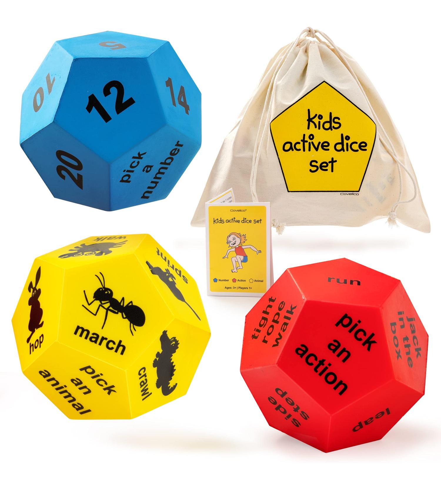 Covelico Kids Exercise Dice | Movement Games for Active Play | Physical Education Equipment for Fun Workouts - Buy Online on GoSupps.com