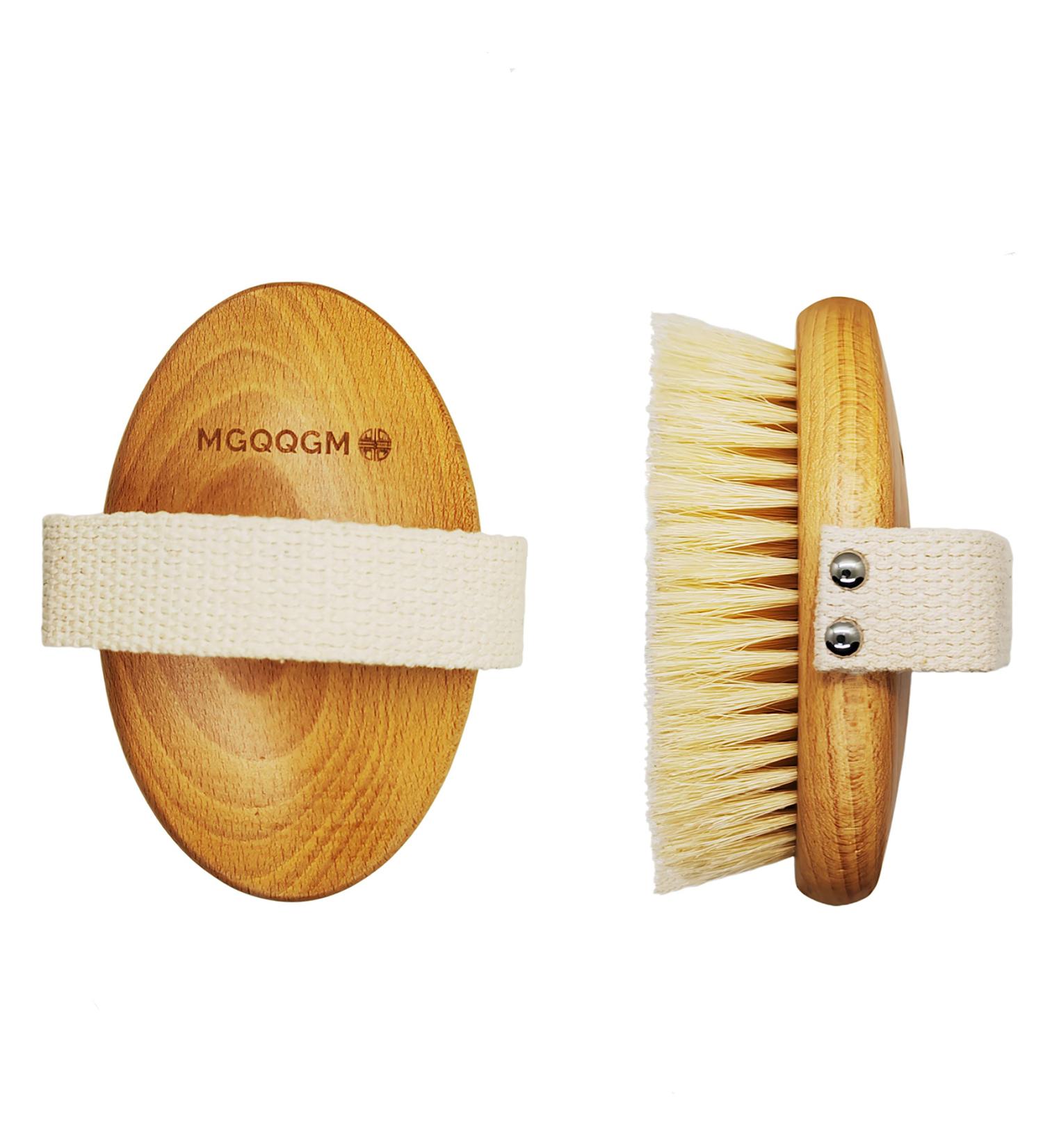 MGQQGM Dry Brushing Body Brush for Lymphatic Drainage and Exfoliation - 100% Natural Bristles for Cellulite Reduction and Smooth Skin - Buy Online on GoSupps.com