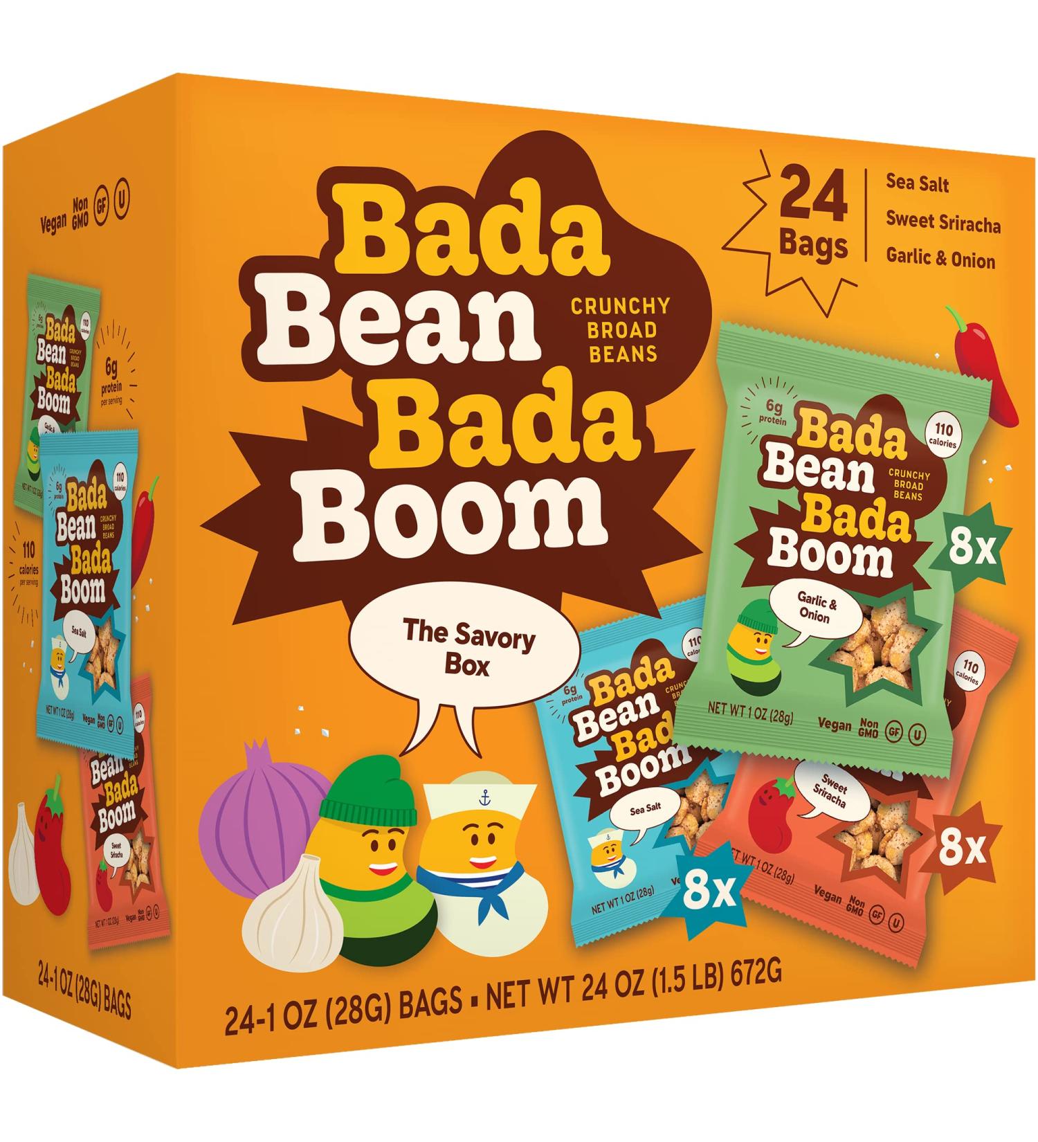 Enlightened Bada Bean Bada Boom - 24 Pack of Plant-Based Protein Broad Bean Snacks - Buy Online on GoSupps.com