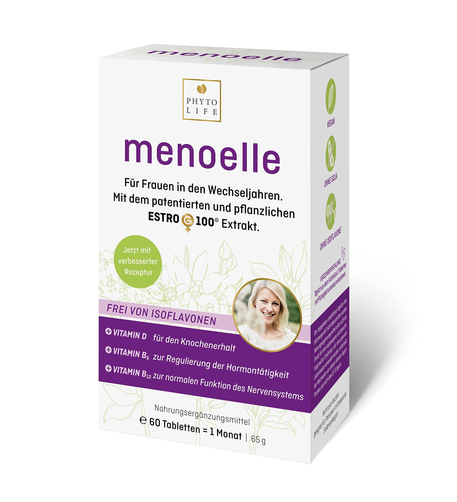 Menoelle Menopause Tablets - Hormone-Free Vegan Estrog-100 for Hot Flashes & Insomnia | 60 Tabs/Month - Buy Online on GoSupps.com