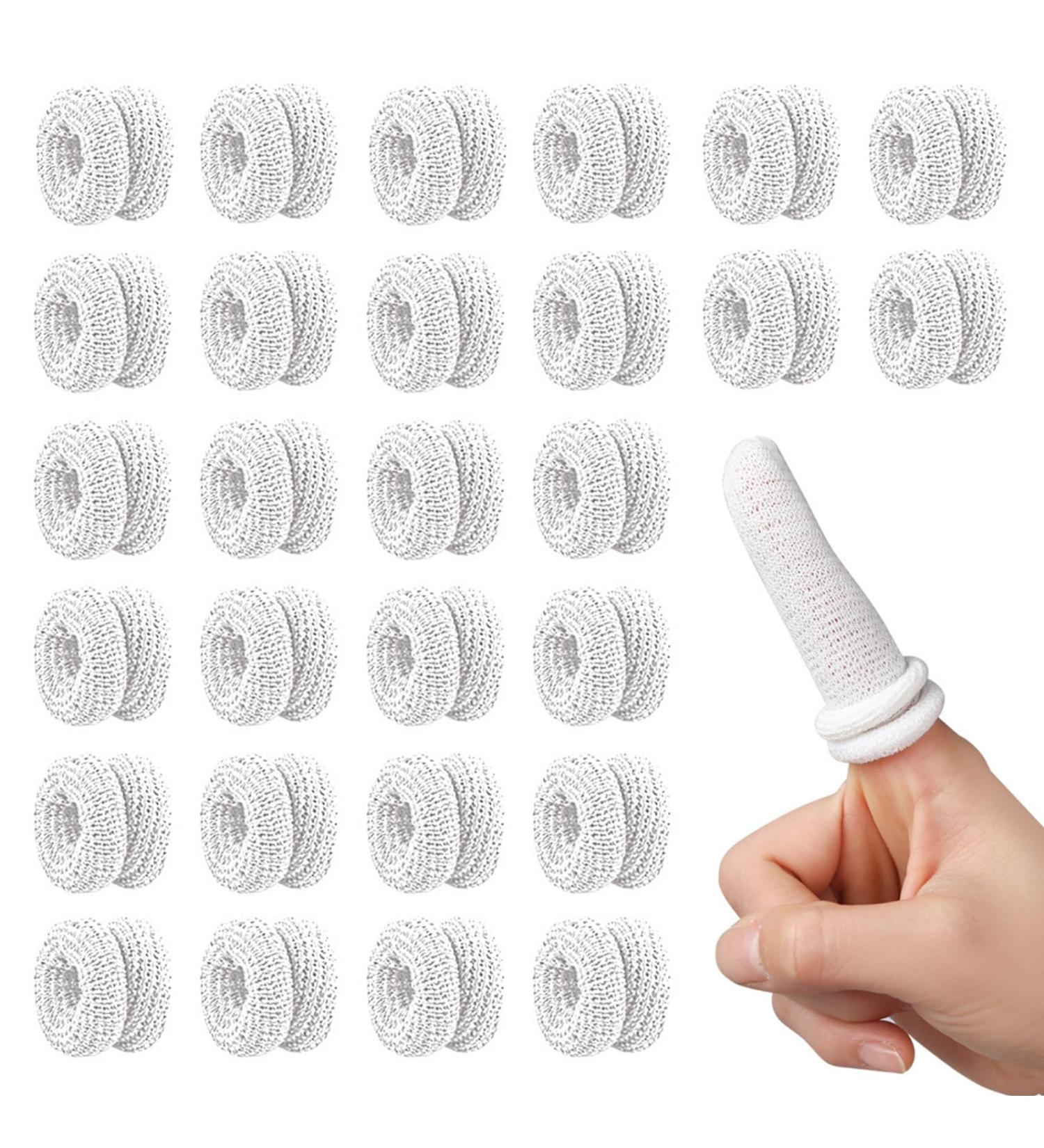 30 Pack Finger Cots | Finger Protector Support with Cotton Covers | Trigger Finger & Thumb Bandage | Ideal for Cargo Handling & Gardening | White - Buy Online on GoSupps.com