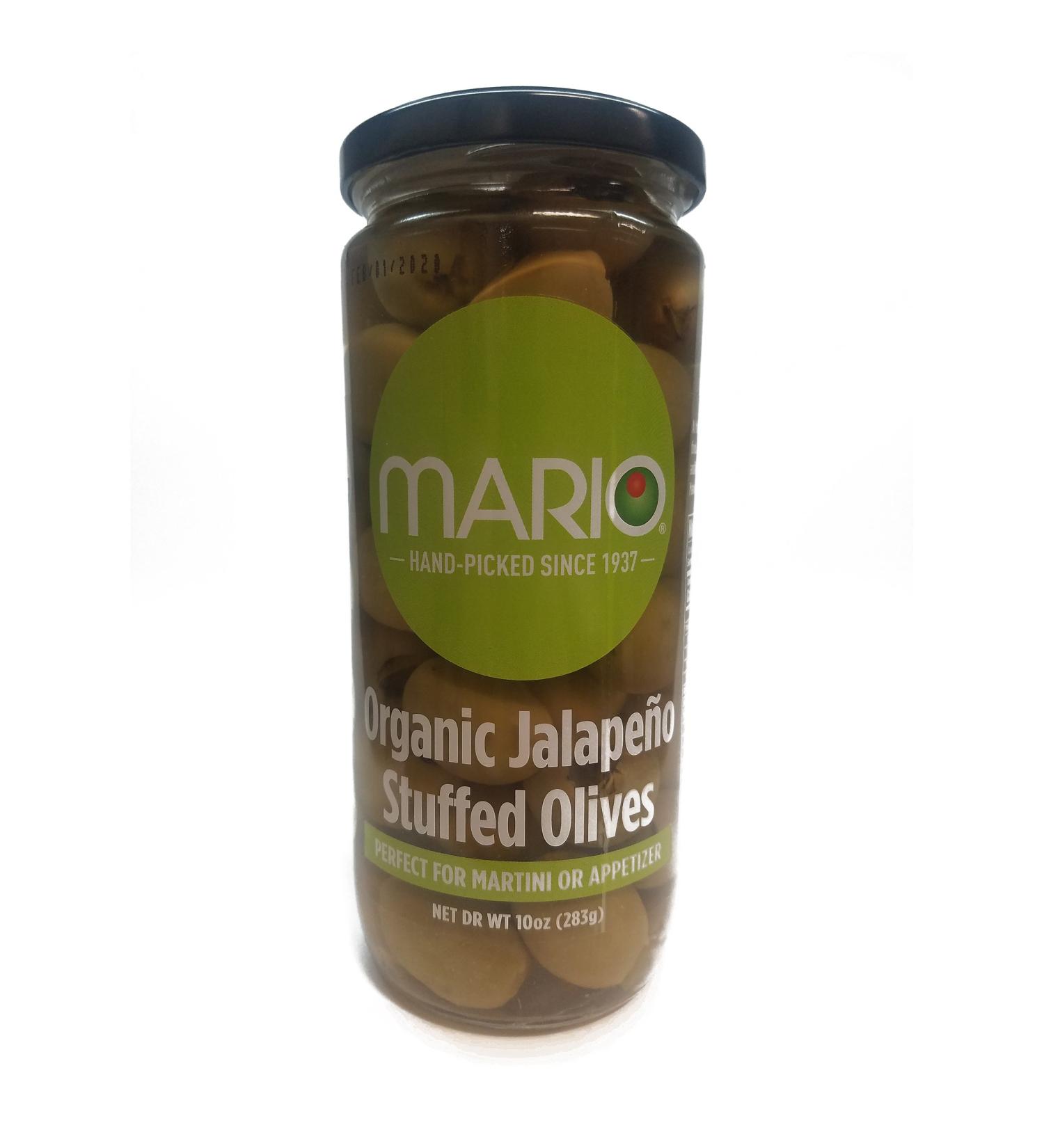 Mario Camacho Foods Organic Stuffed Olives, Jalapeno Stuffed, 10 Ounce